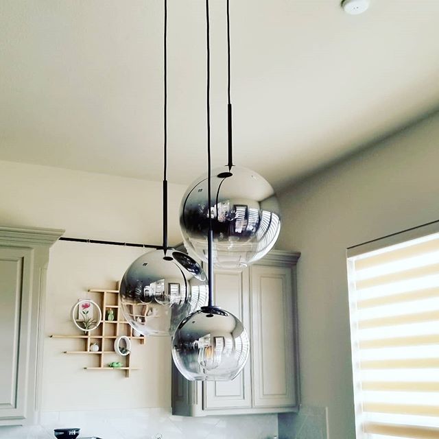 I have waited a while for these lights, and they. are. finally. here!&nbsp; I originally got the completely clear globes and felt they were too transparent that you couldn't really see them.&nbsp; These silver ombre globes from @westelm are perfect a