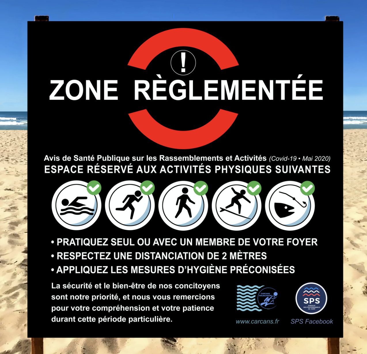 (COVID 19) OUVERTURE de la PLAGE de Carcans Plage  - Inscription pour être "Ambassadeur de plage"