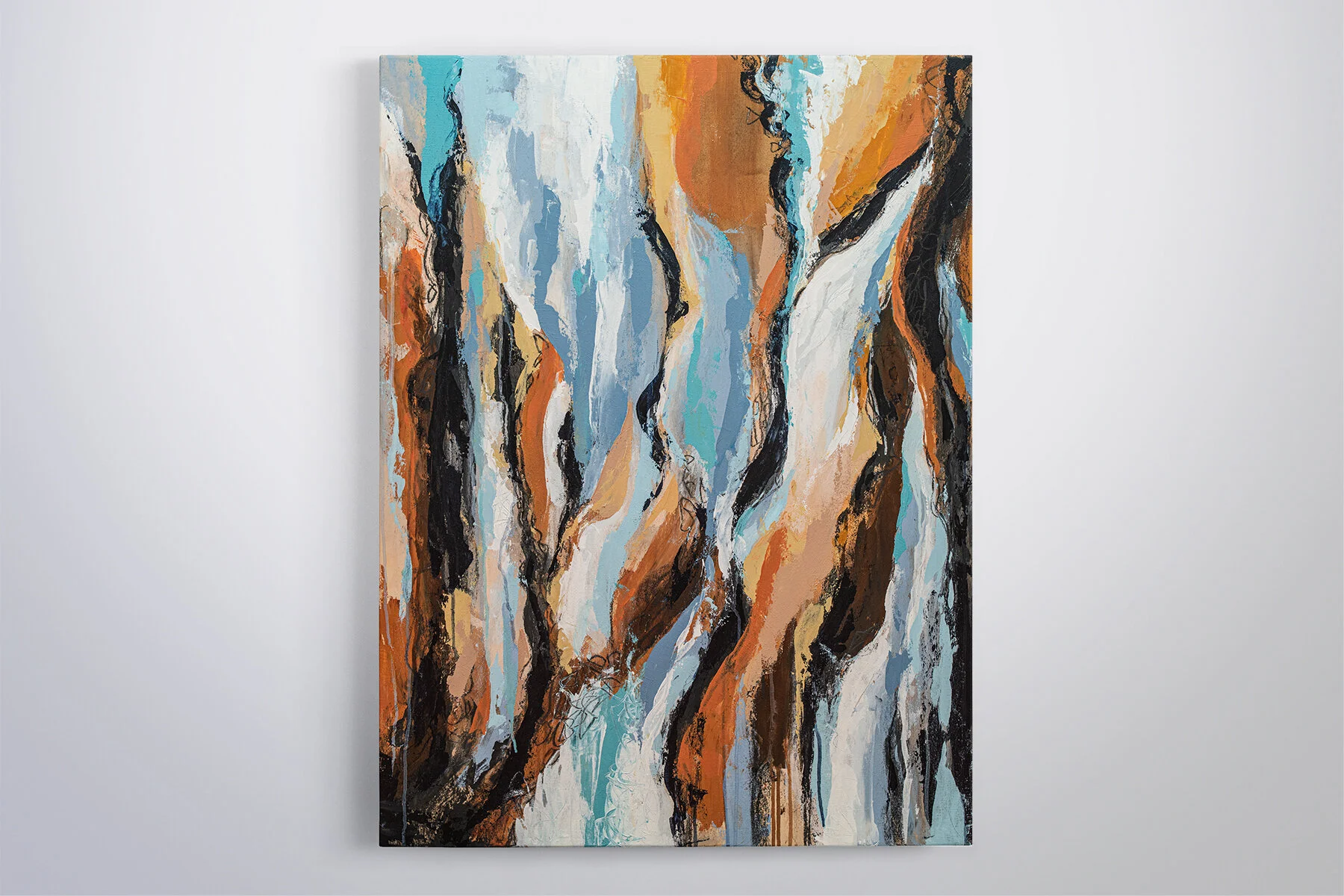   Grateful  Acrylic, paint markers &amp; charcoal on wood panel, 30" x 40", 2018 