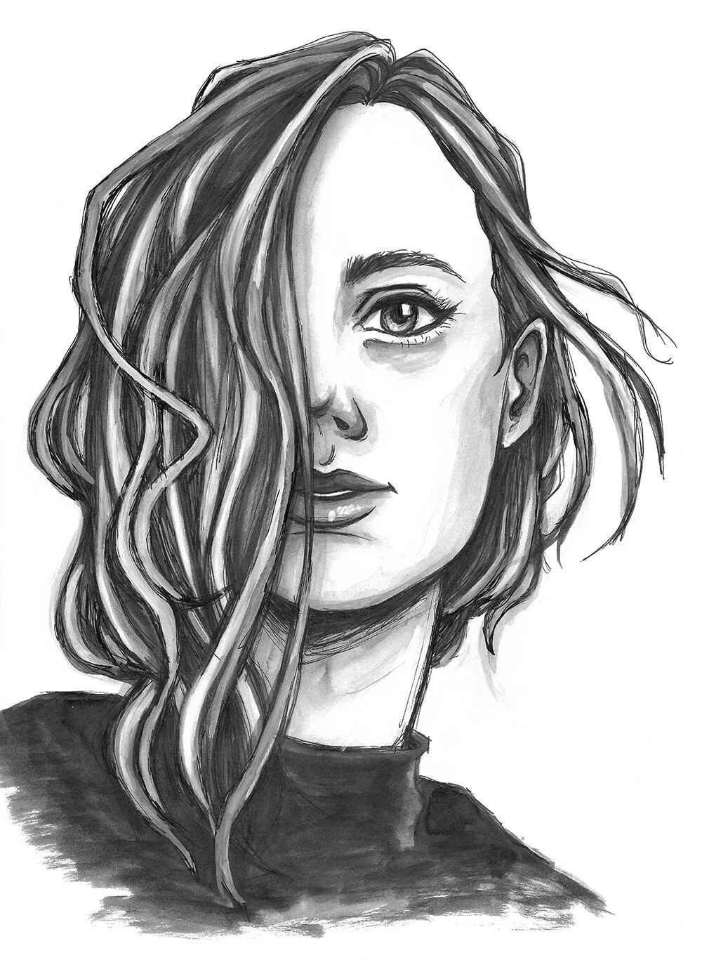   Inktober 2020  Ink explorations focused on feminine aesthetic &amp; portraiture 