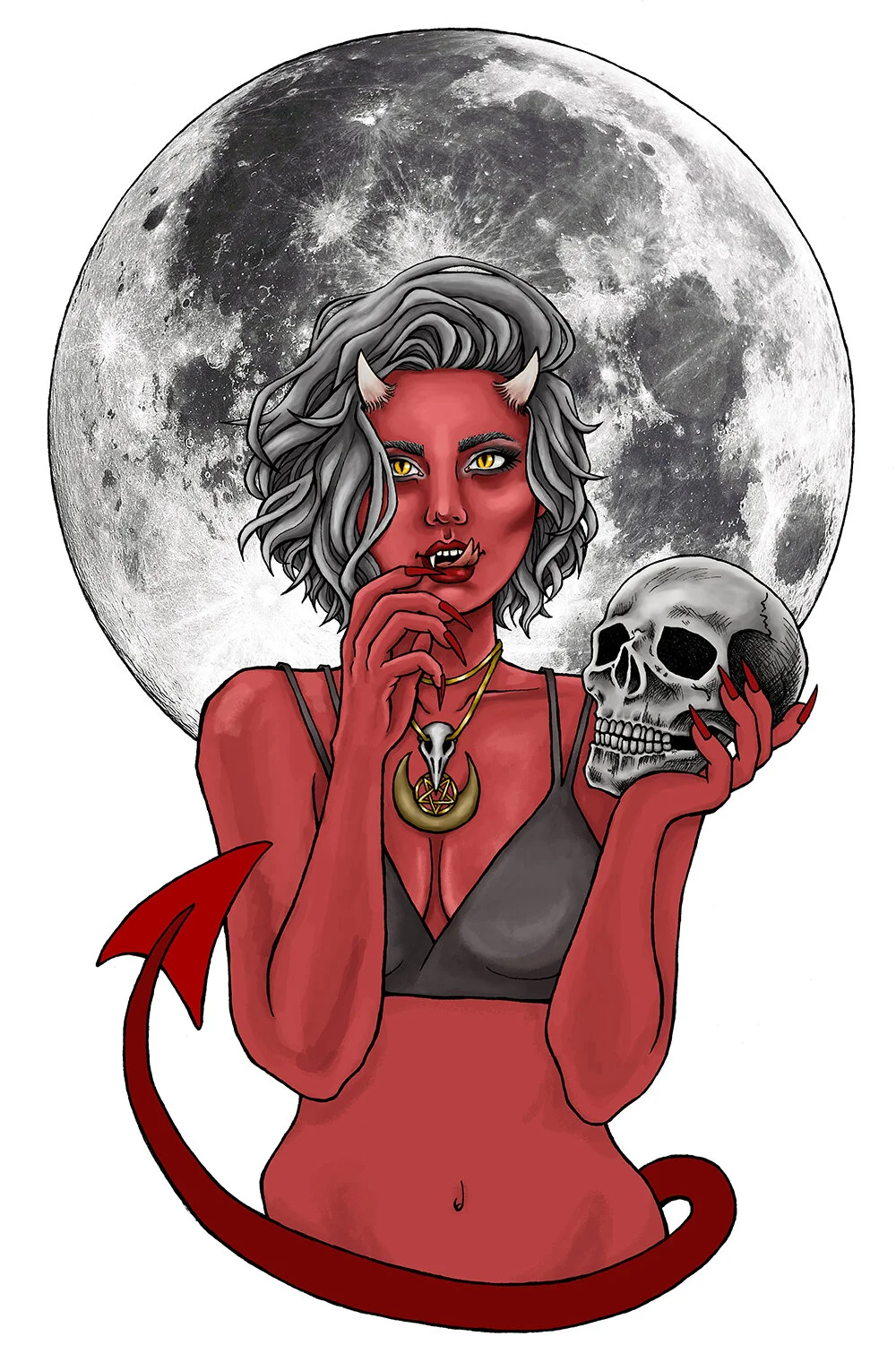   DEVILISH  Commissioned tattoo design of a devious nature. 