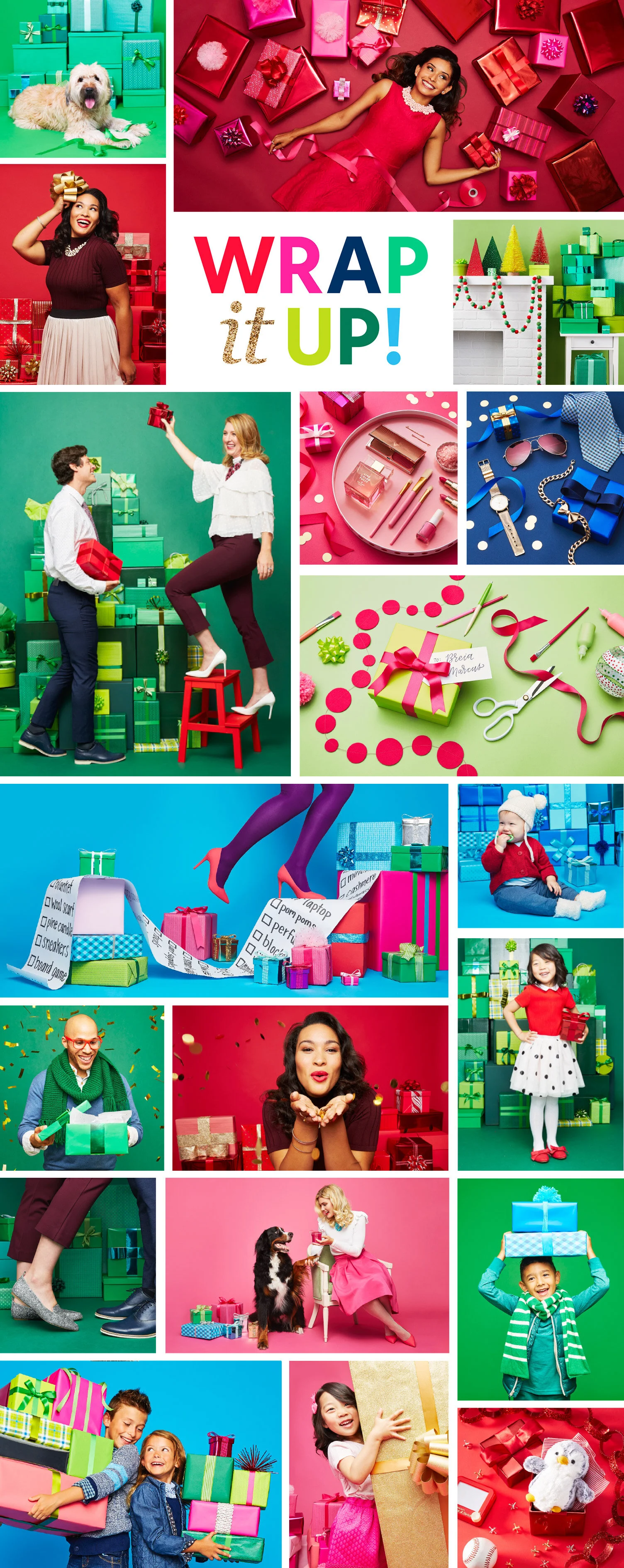 The concept, Wrap It Up, celebrates the magic of the season and the joy of gift giving. The colors are rich and saturated. The photography is sophisticated, but still whimsical. In order to create an impactful, consistent presence on the website, I …