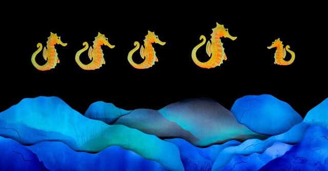 We are never truly alone - the seahorse family, Mermaid Theatre's, "The Rainbow Fish" (Photo Credit: Mike Venn); #puppets #mermaidtheatre Mermaid Theatre of Nova Scotia #seahorse #family #community #together #hopeful #love #novascotia #rainbowfish