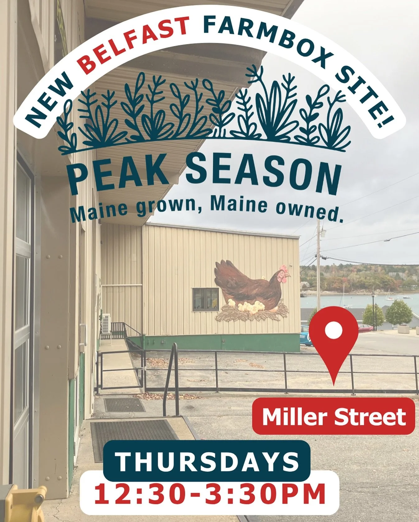 Hey, Belfast - We&rsquo;ve kicked off another farmbox site in your community at @peakseasonmaine on Miller Street! Daybreak&rsquo;s sister company, Peak Season, is a wholesale distribution company offering Maine-grown foods to businesses and institut