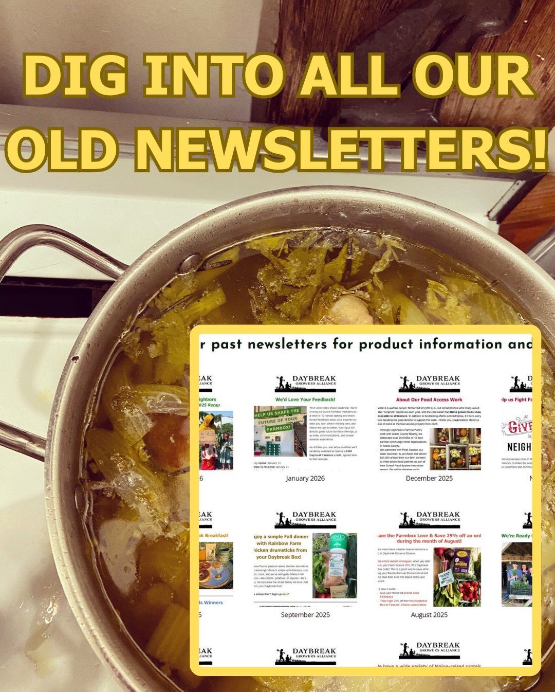 It&rsquo;s a good, snowy day to check out a recipe from a past newsletter! Did you know that all our newsletters are archived on our website? About us &mdash;> Newsletters will get you there! These recipes will hit the spot for hunkering down in t