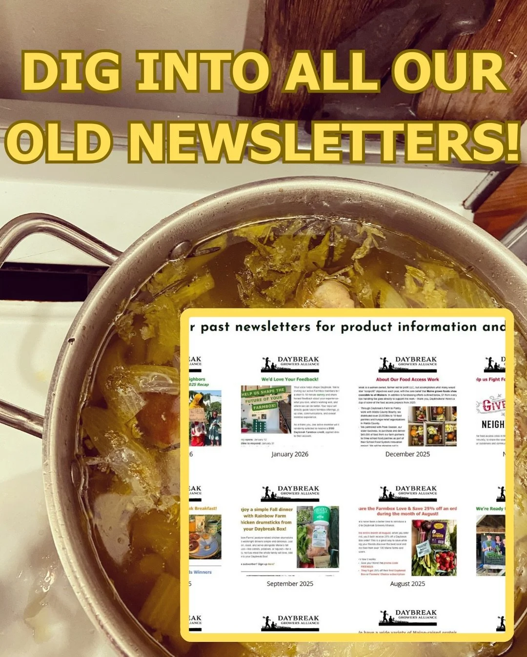 It&rsquo;s a good, snowy day to check out a recipe from a past newsletter! Did you know that all our newsletters are archived on our website? About us &mdash;> Newsletters will get you there! These recipes will hit the spot for hunkering down in t