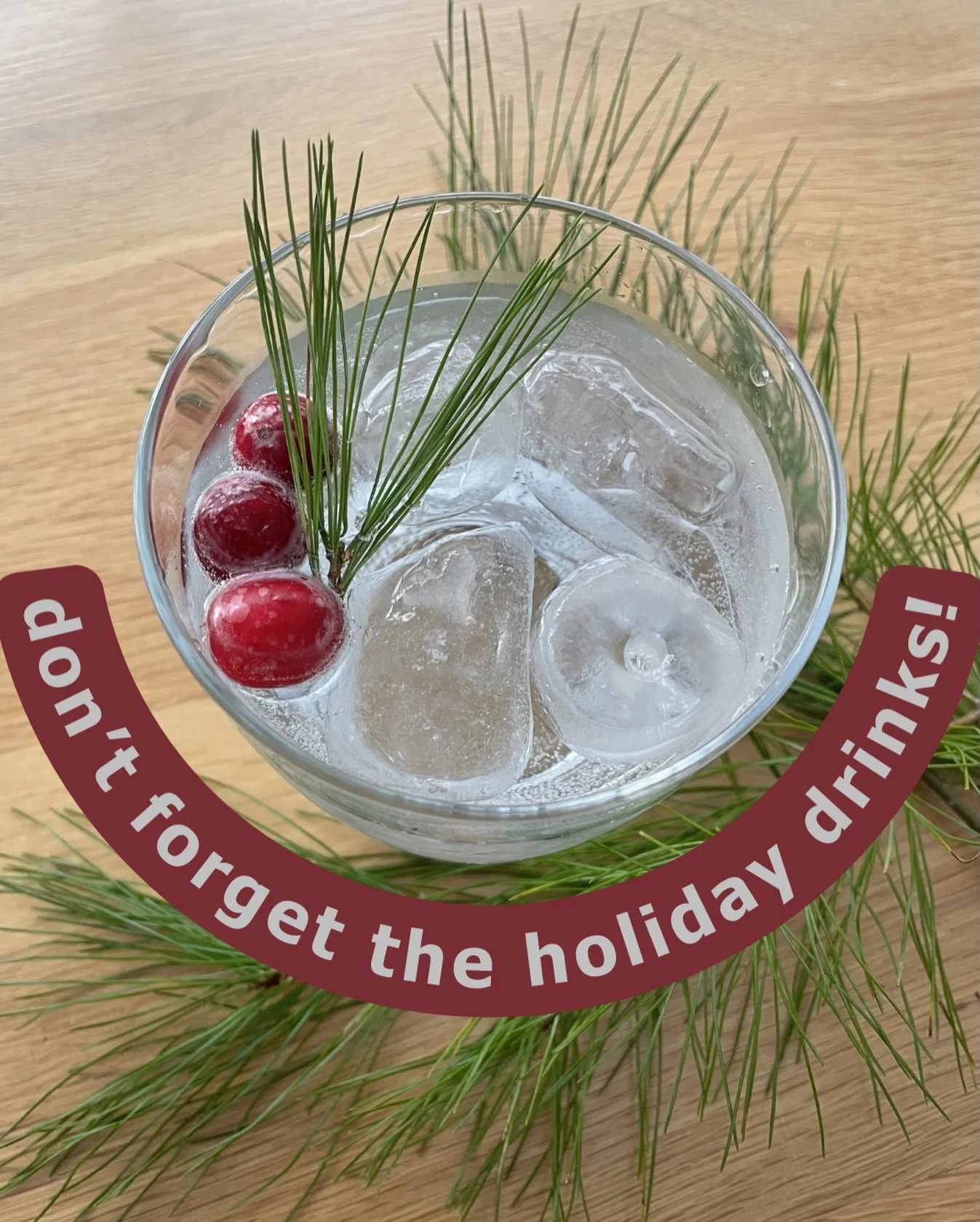 Don&rsquo;t forget the holiday mocktails &amp; cocktails this season! A pine soda is easy to whip up (just water, pine + honey, lightly fermented for a few days) then mixed into the perfect winter drink: a splash of lime, a drizzle of homemade rosema