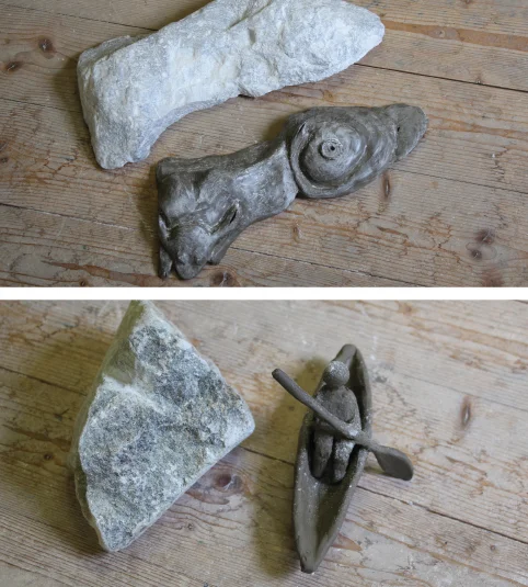 «Brunnenfigur im Kleinformat aus Speckstein»