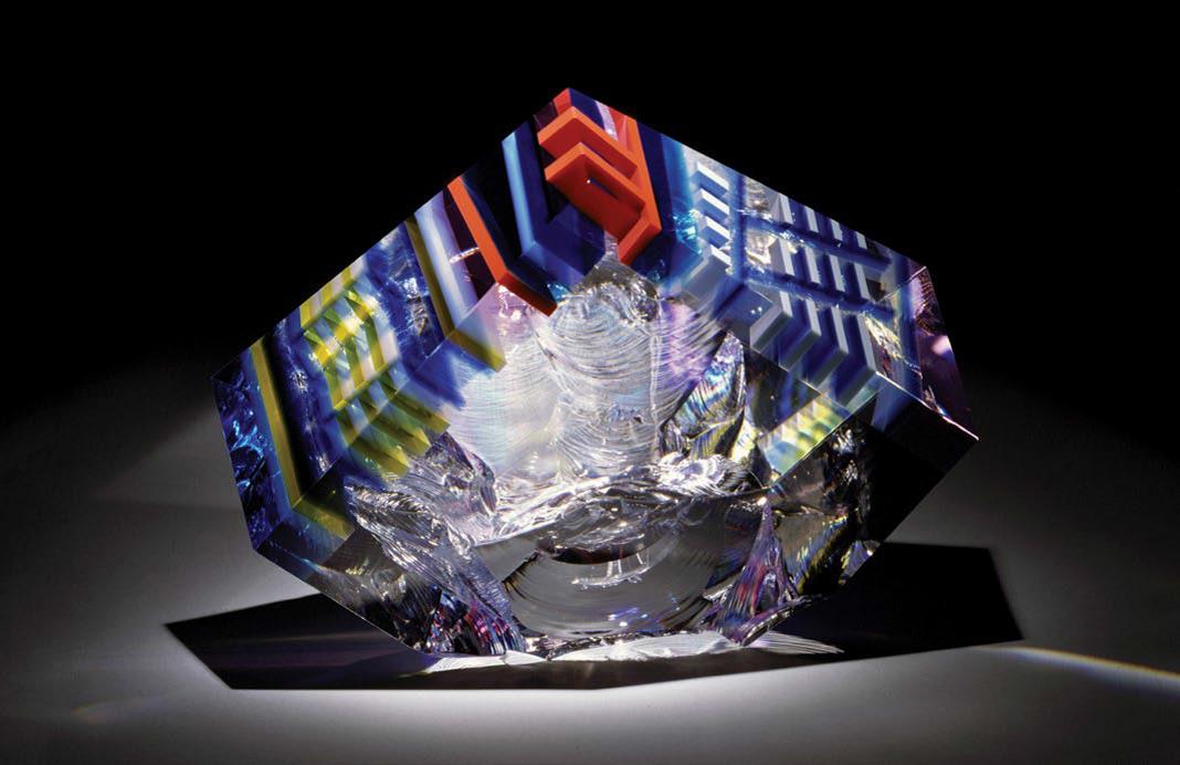 David Huchthausen (Ameircan, born 1951).&nbsp; Implosions Sequence,  1993.&nbsp;Cut, fractured, laminated, and optically-polished glass;&nbsp;10 x 11 x 8 in. Courtesy of Huchthausen Studio. Photo courtesy of the artist.&nbsp;&nbsp; 