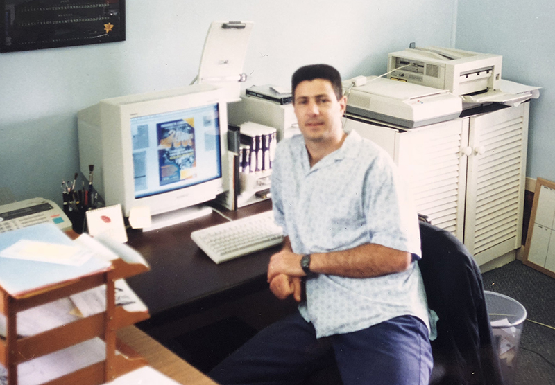Chris in his design studio - early to mid 90s.