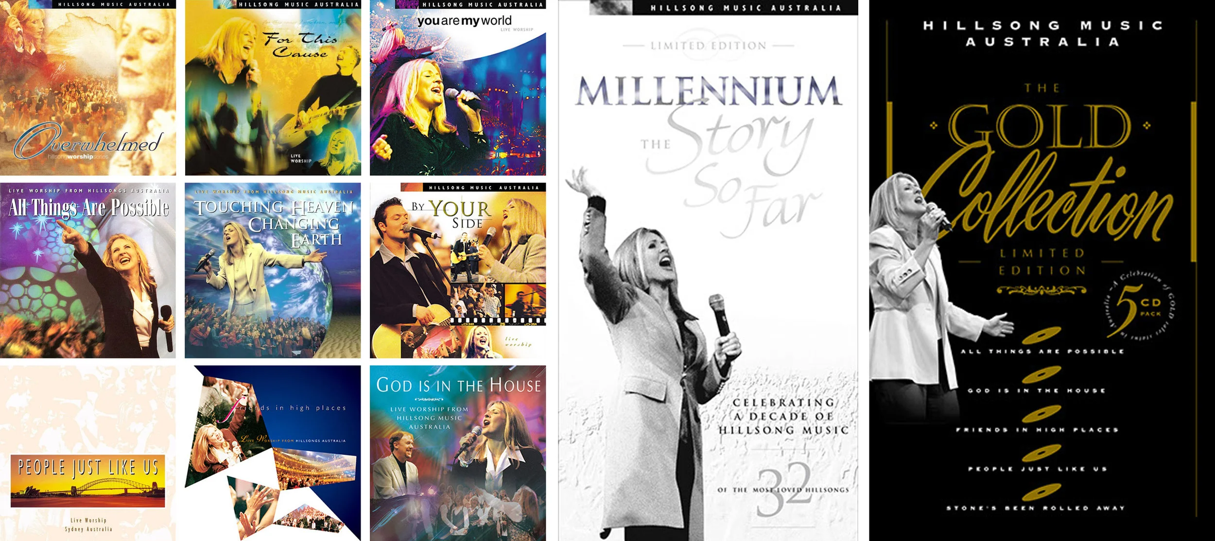 A sample of the albums designed by Chris for Hillsong between 1994 and 2001.