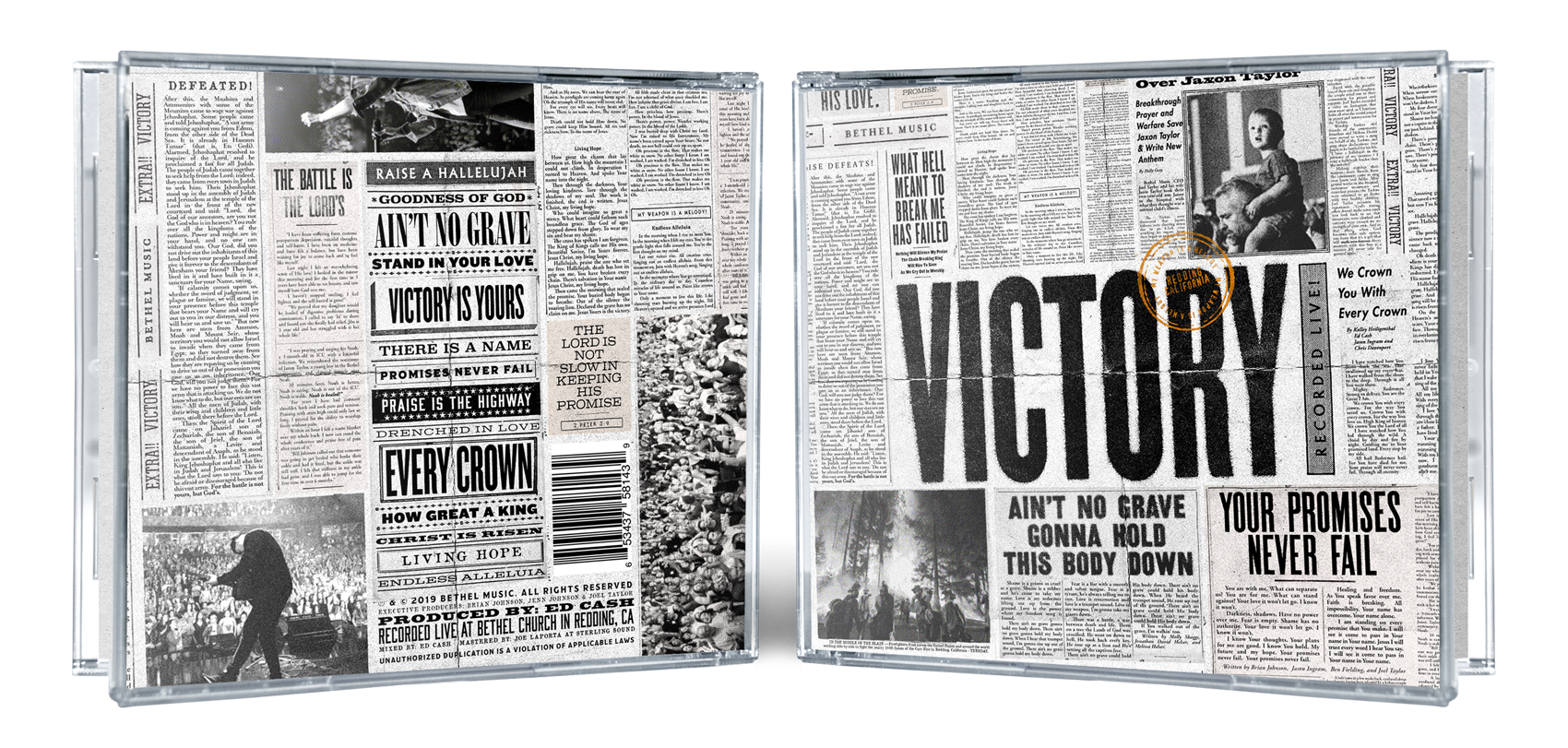 Jewel Case (back and front cover) for the “VICTORY” album artwork