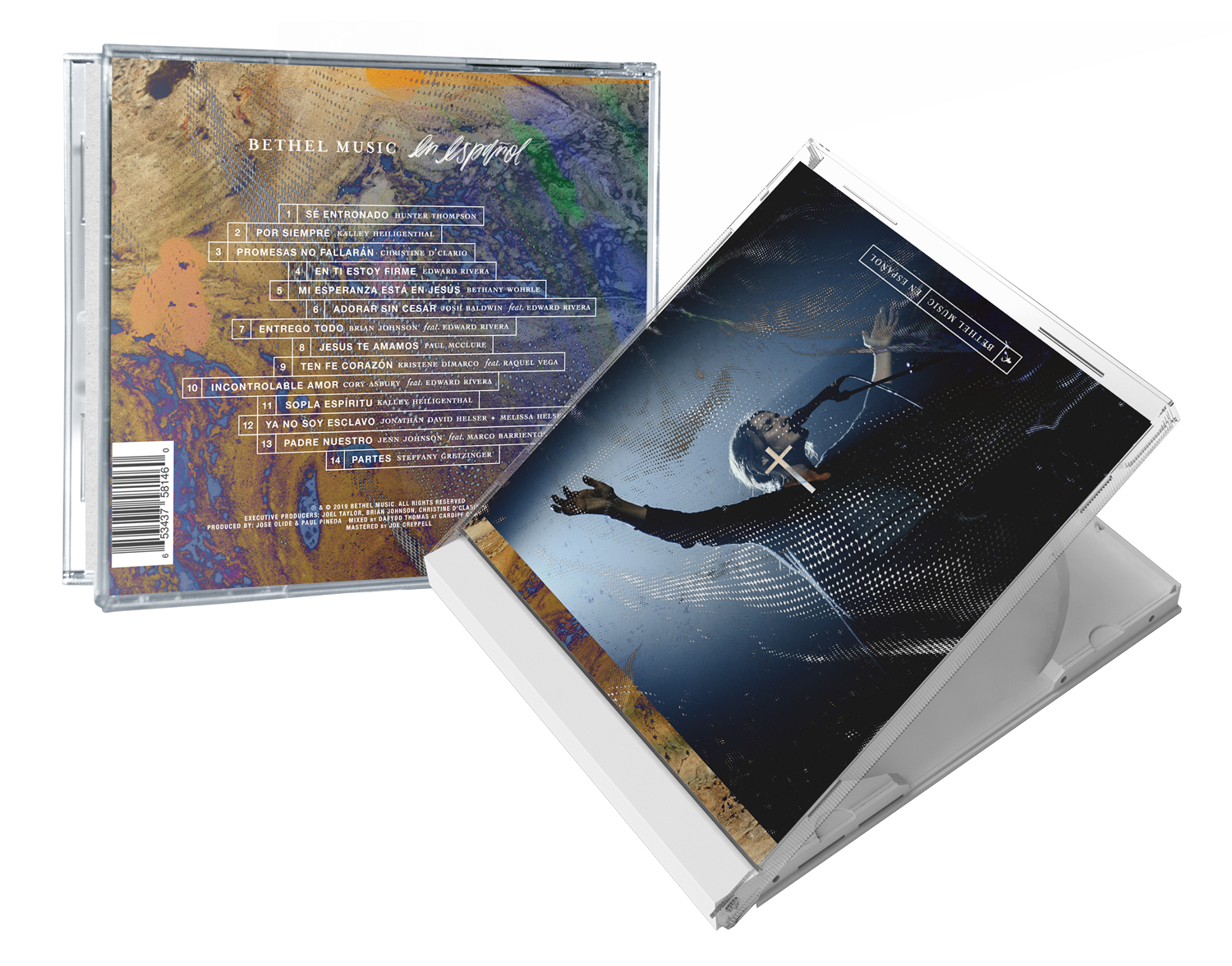 Jewel Case (back and front cover) for the “Bethel Music En Español” album artwork