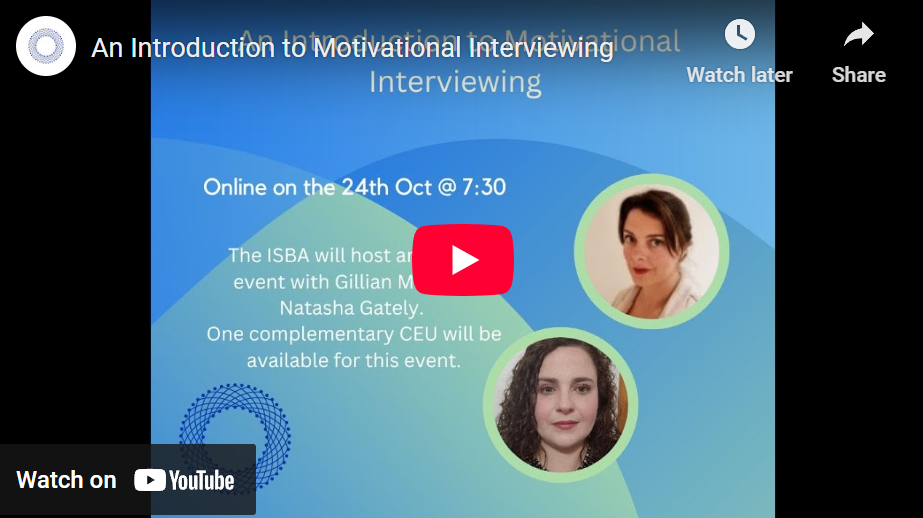 ISBA CPD Event - An Introduction to Motivational Interviewing