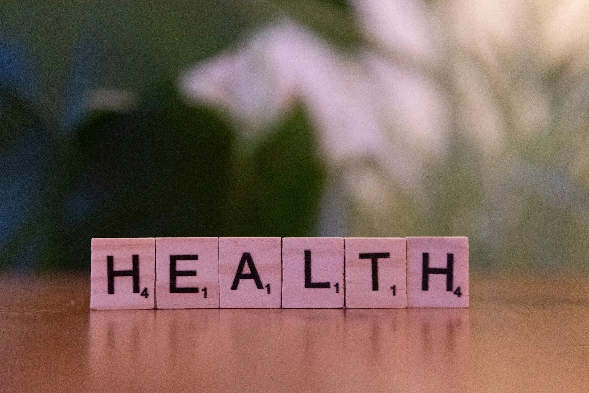 letters to spell "health"