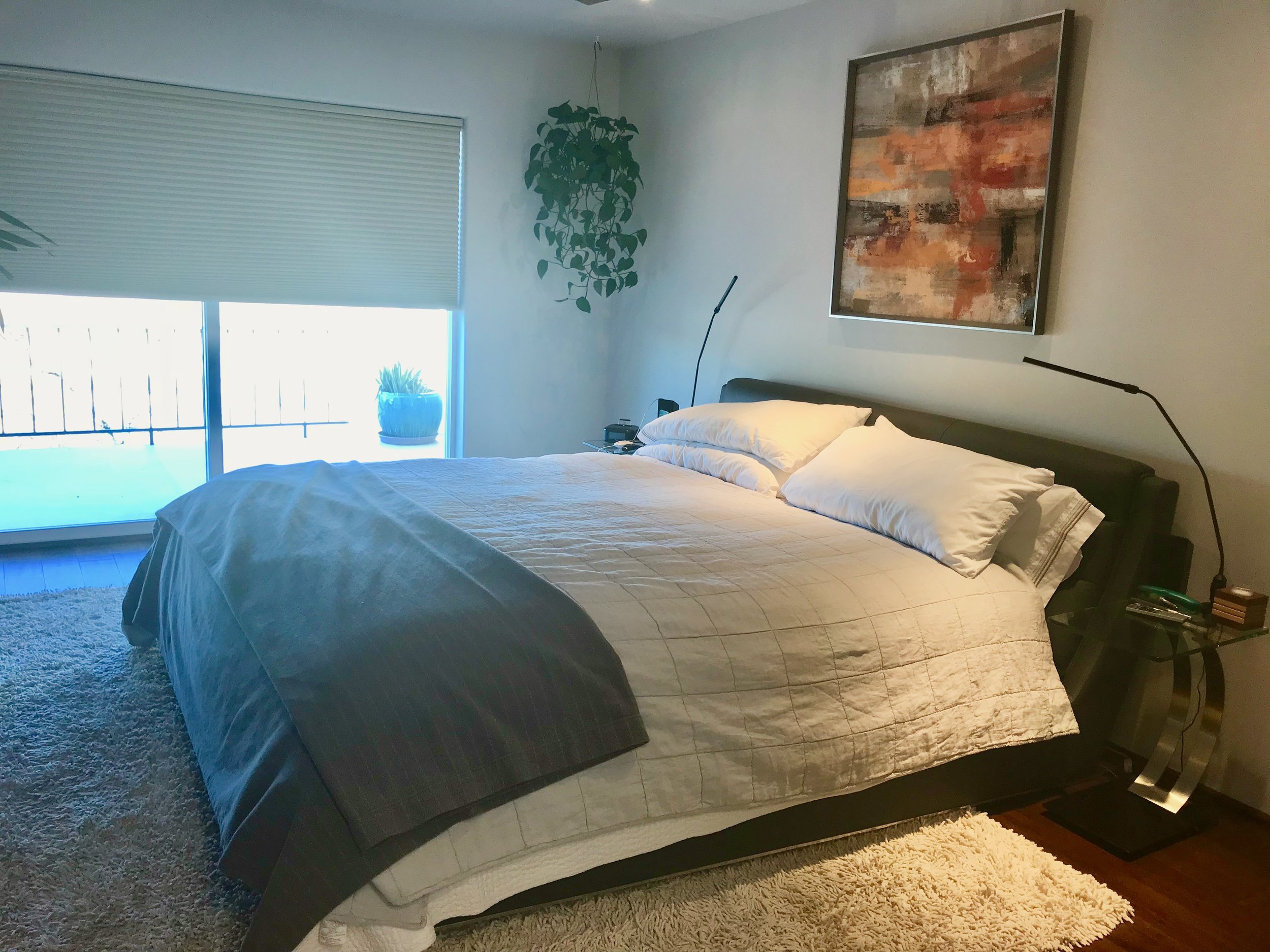 Master bedroom with patio and views of Bradshaw Mountains.
