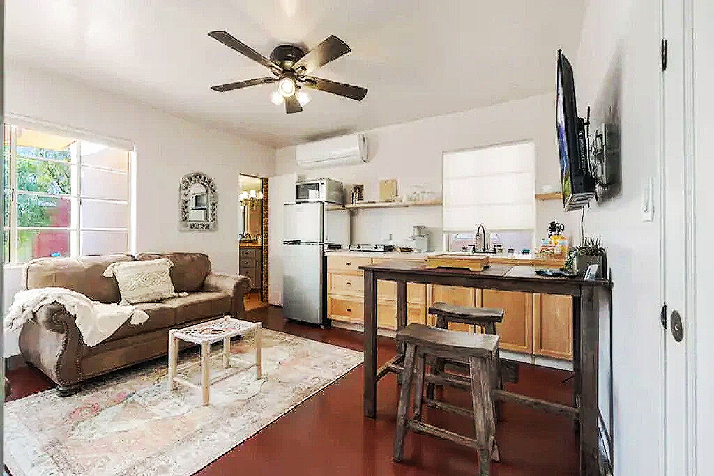 Living room and kitchen