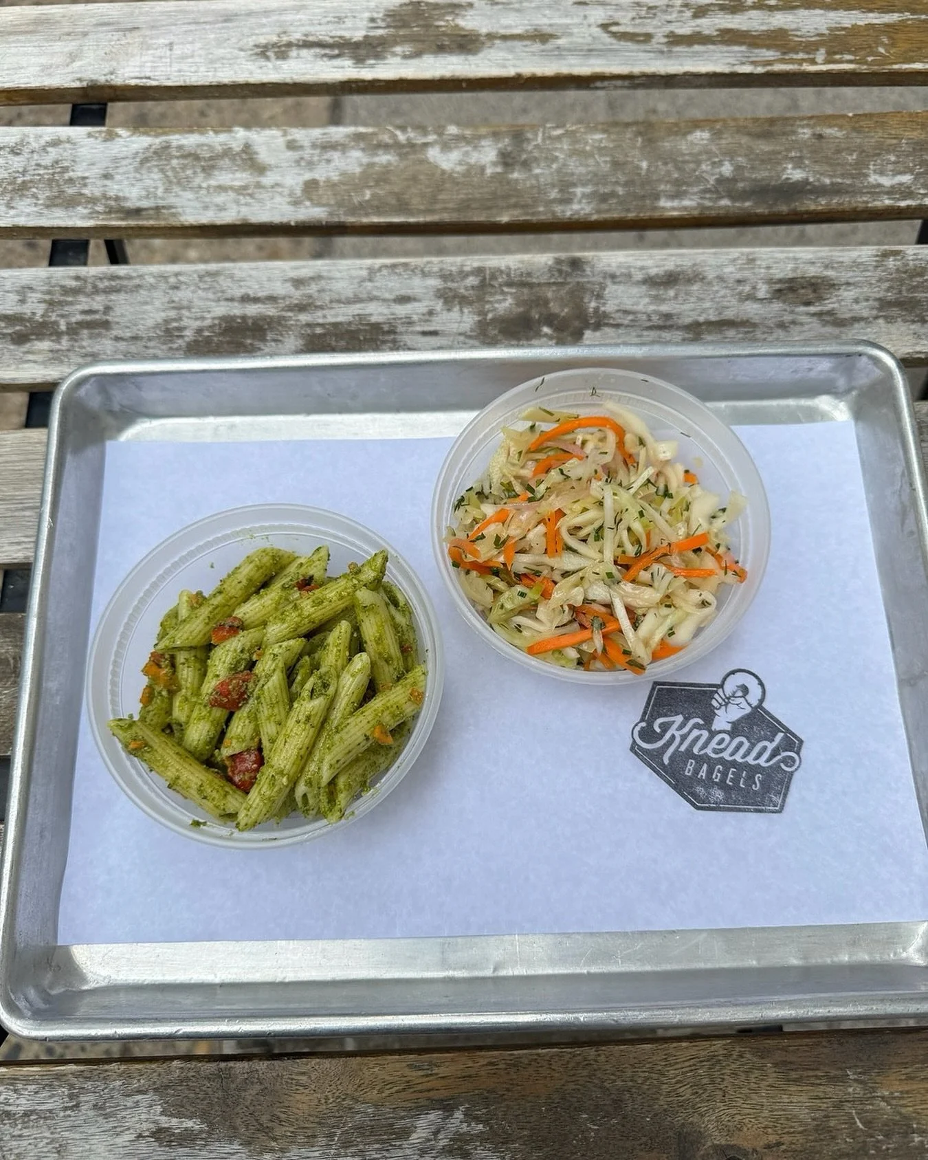 It’s lunchtime. You #knead a $13 Lunchtime Special. Get a side of pesto pasta salad or cabbage salad. See you 🔜