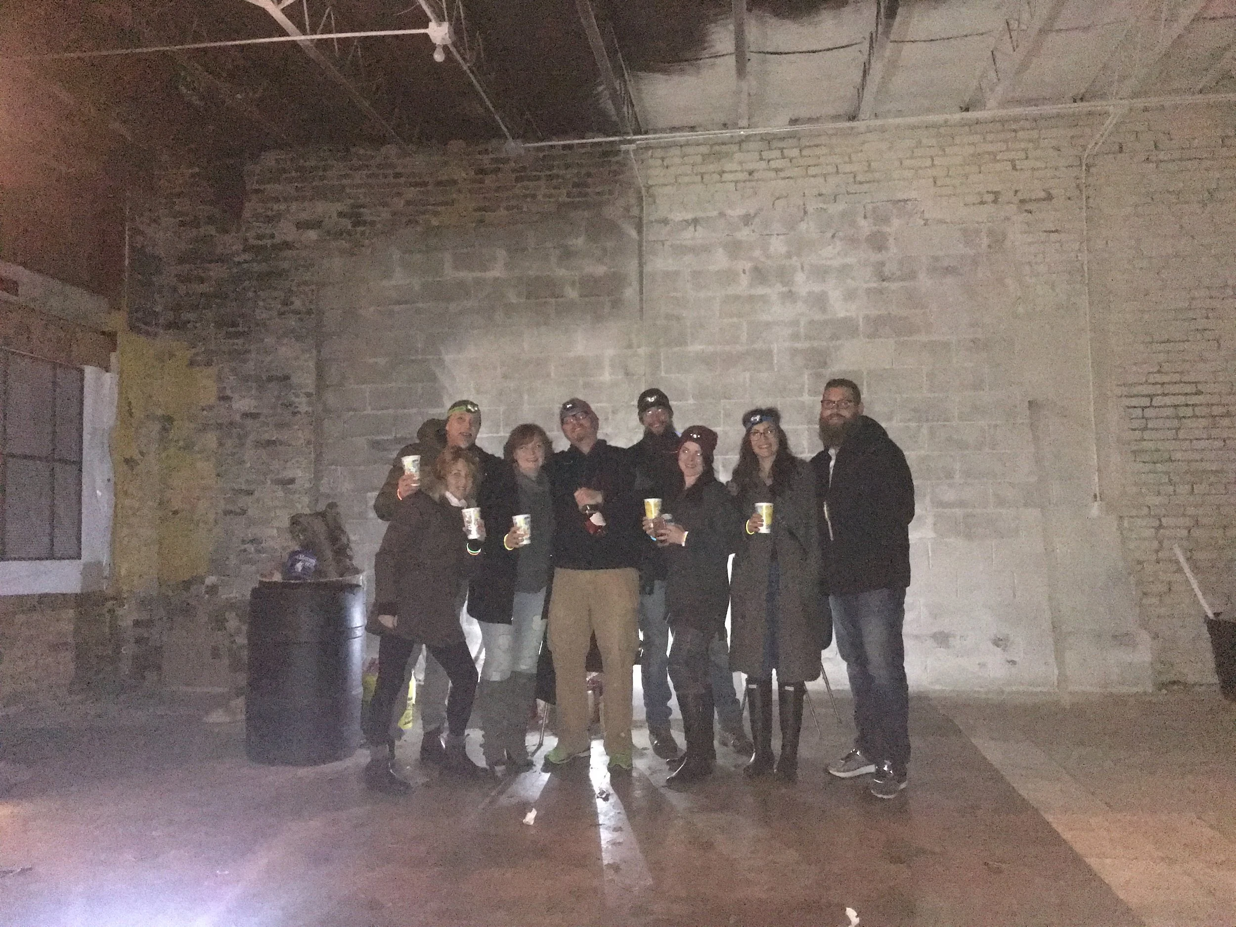 A bottle of red by headlamp