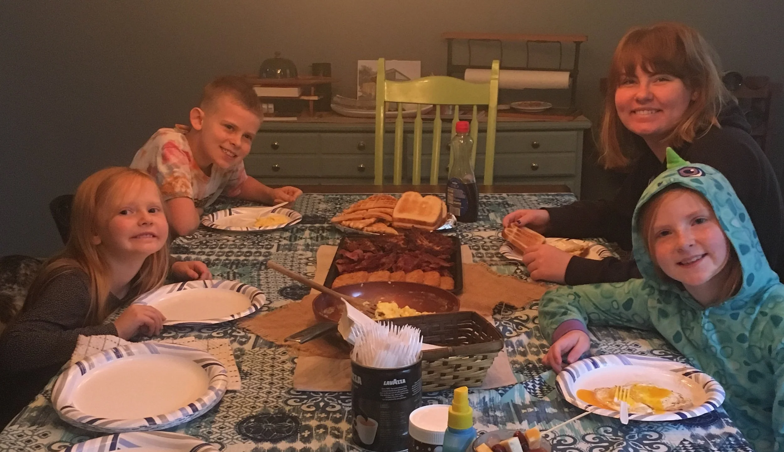 We love when we get to have Skylar back home for Saturday breakfast.
