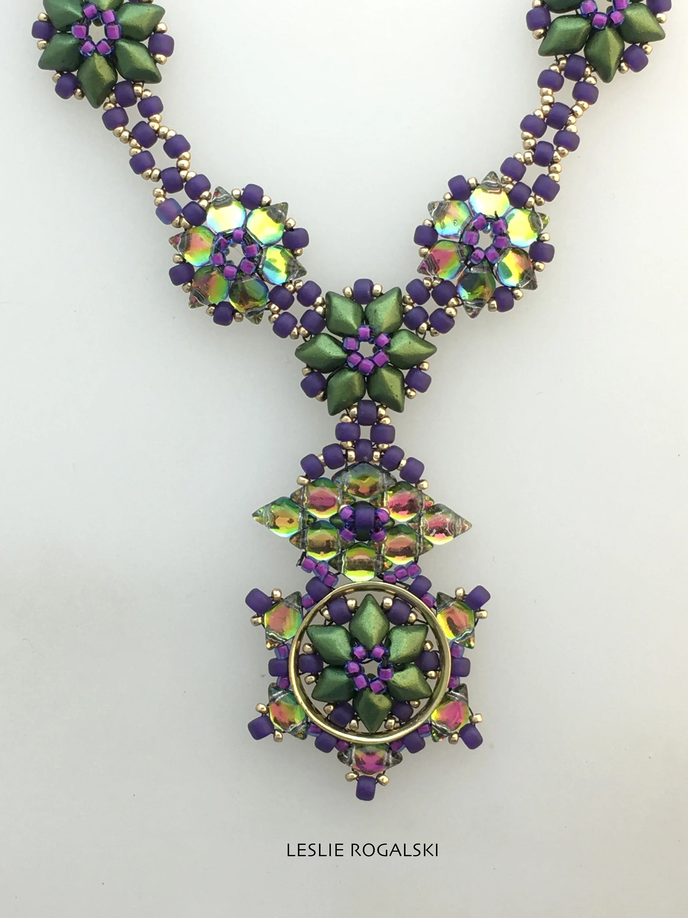 Eternity GemDuo Necklace Tutorial by Leslie Rogalski