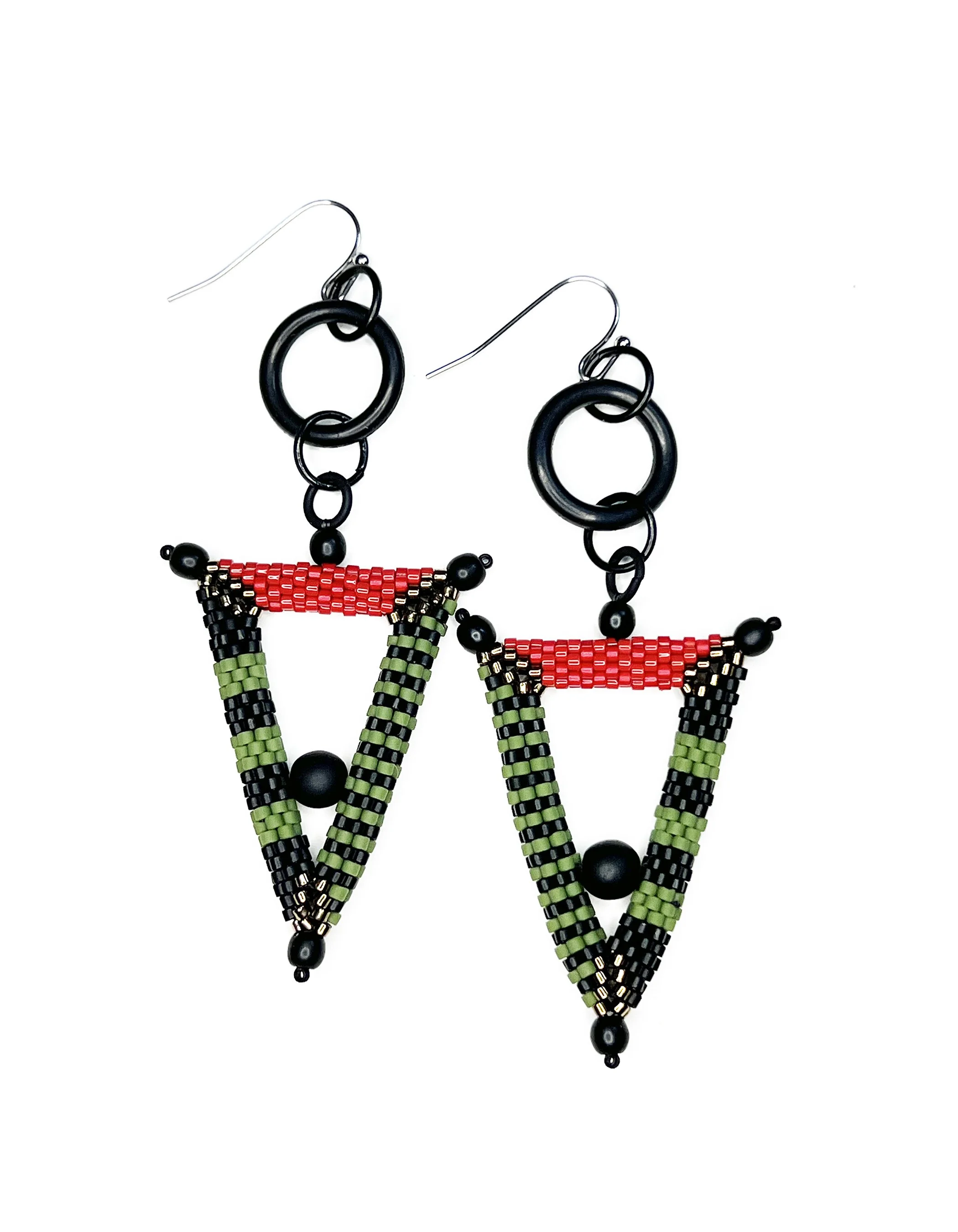 LTEO-27 Olive Red Earrings