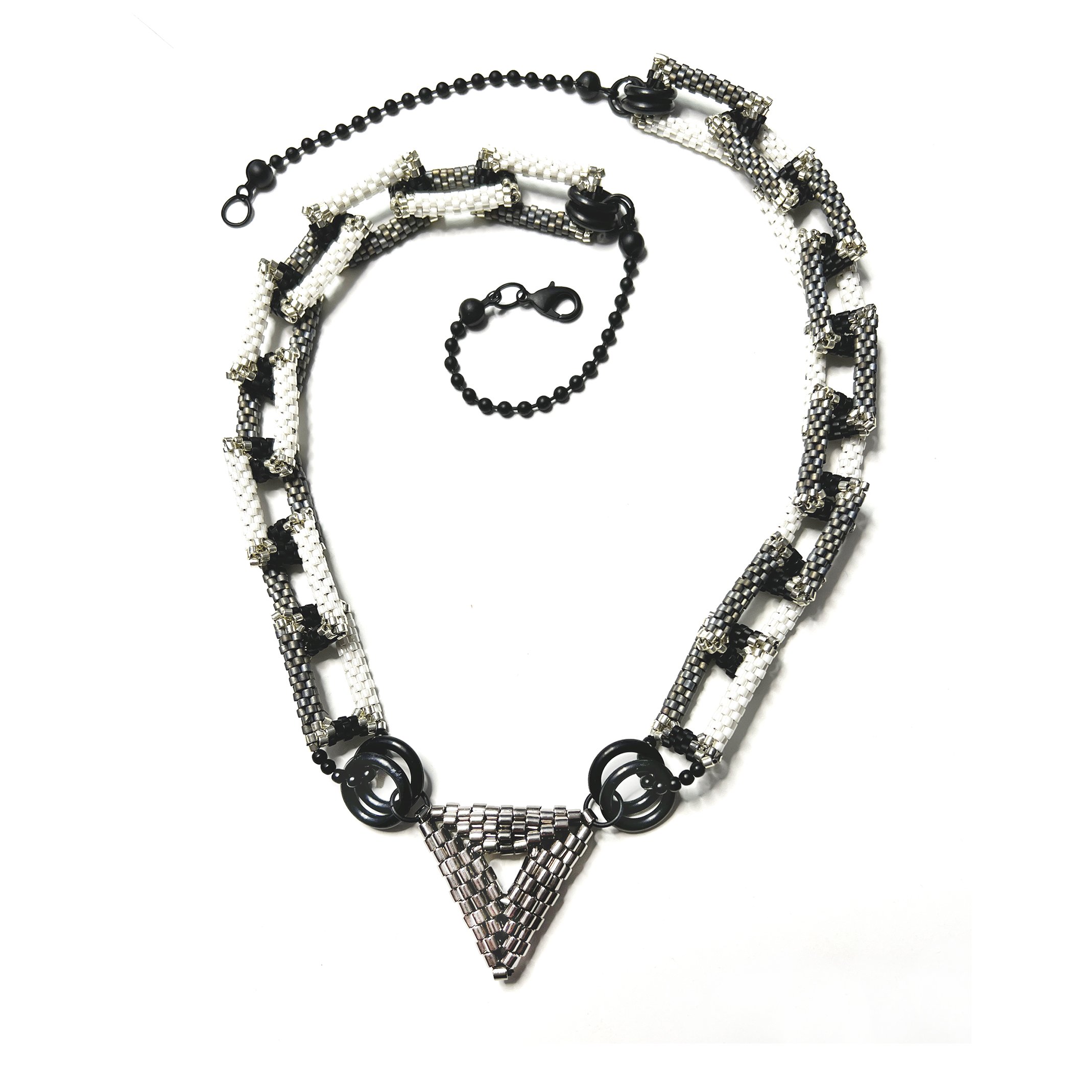 N25 Gray white linked rectangle necklace.jpg