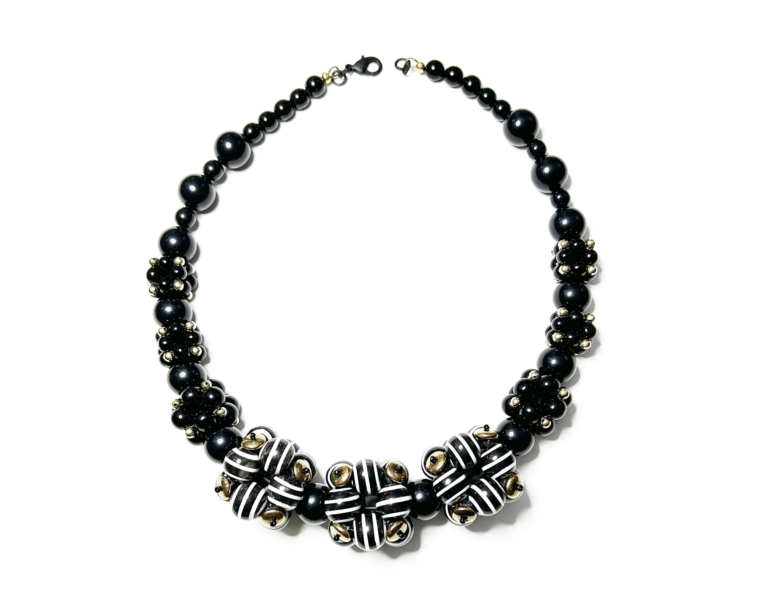 N50 Striped and Solid Molecule Beaded Collar