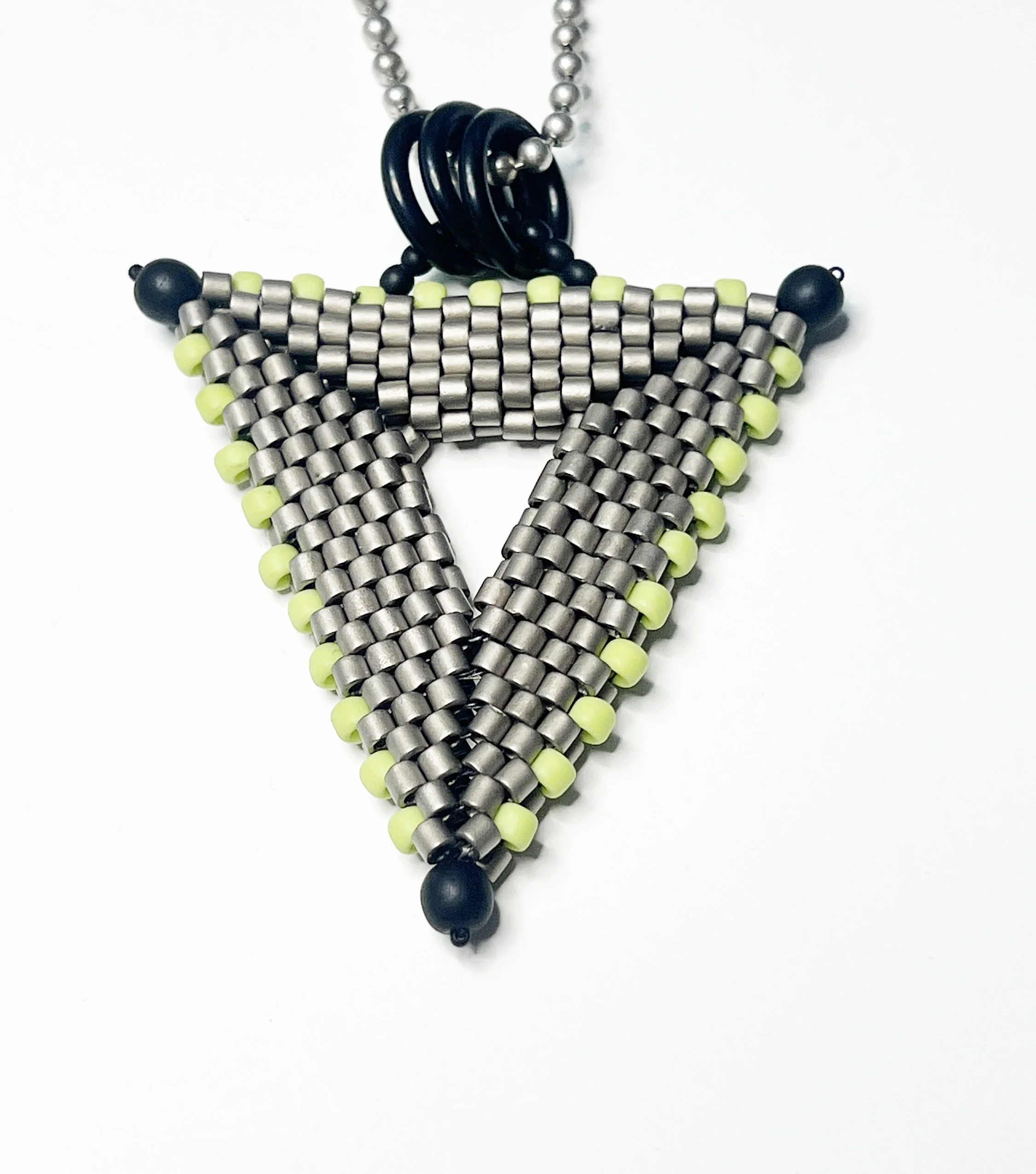 TLP-8 Large Triangle Pendant Grey and Chartreuse