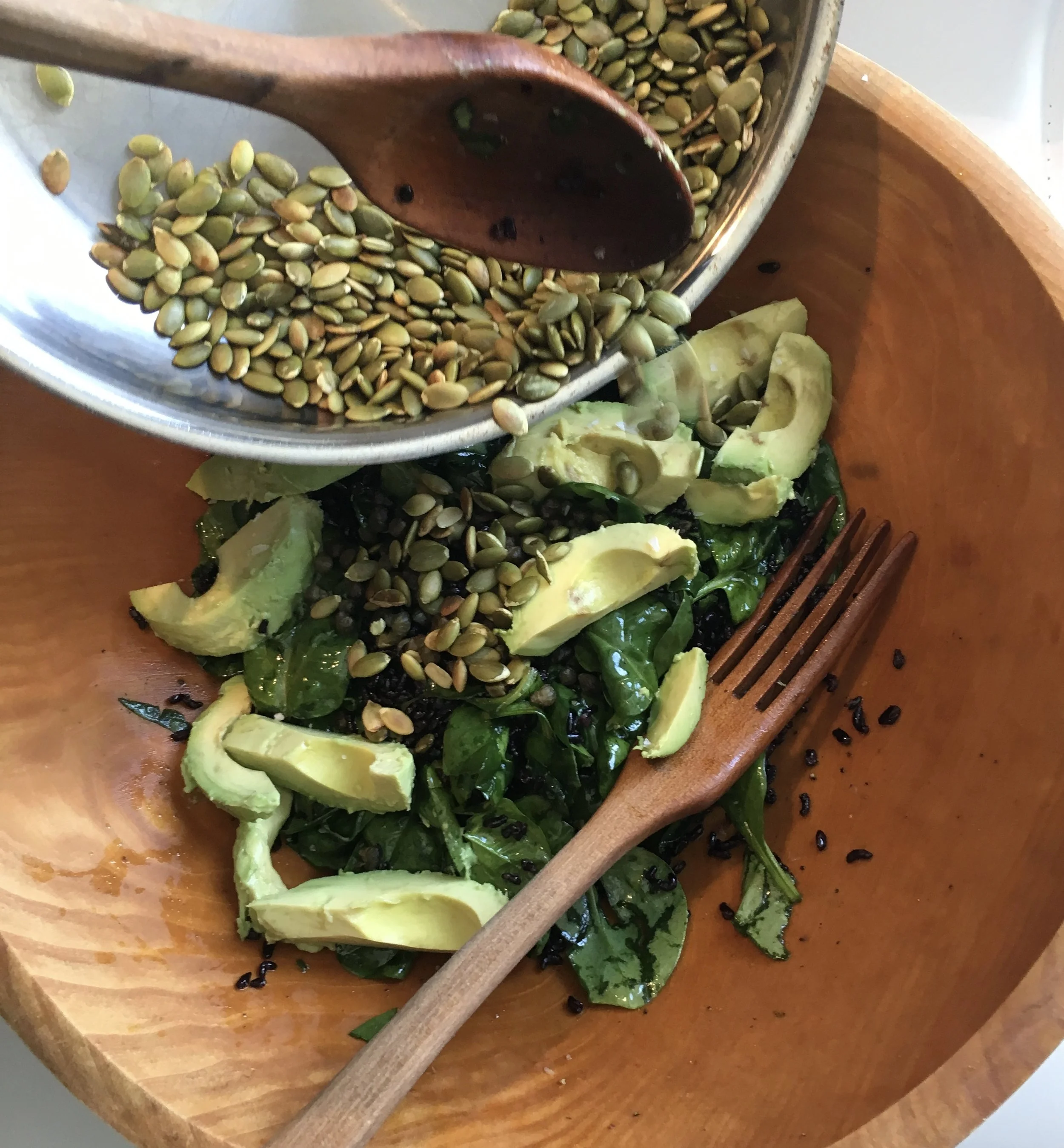 Gone to Heaven and Back with Forbidden Black Rice and Warmed Spinach Salad