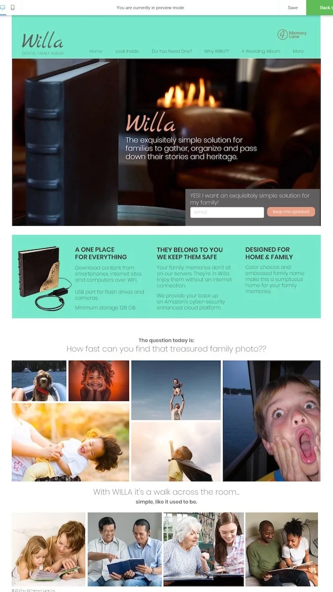 Work in progress home page.