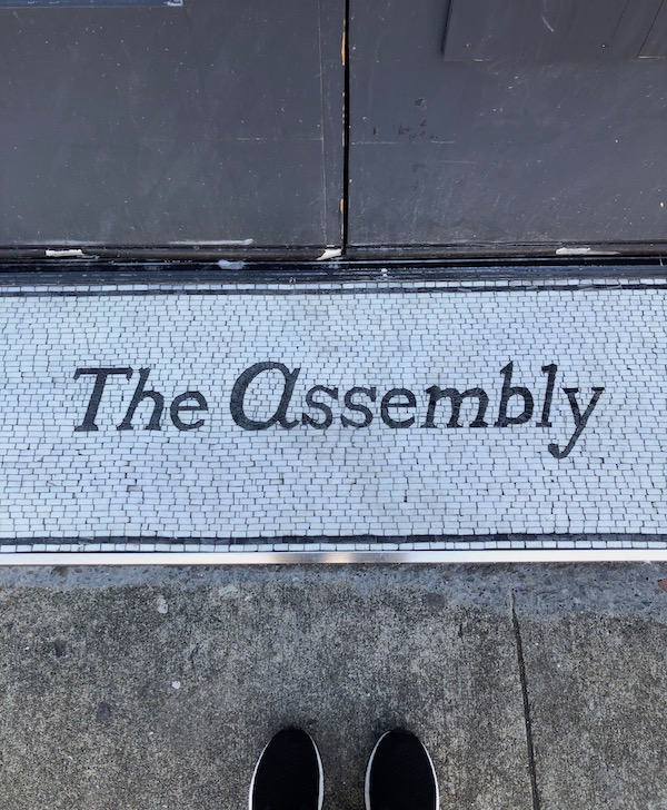 Our convo ends with the first thing you see at the entry to The Assembly.