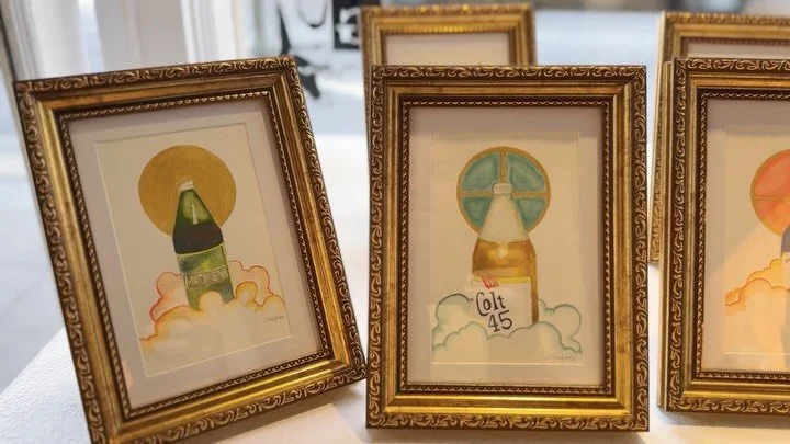 @jchambers new series &ldquo;I Spoke With God In A Truck Stop Shower Stall&rdquo; is here! These super affordable little framed watercolors are the perfect gift for the degenerates and ne&rsquo;er do wells. Stop by tomorrow between 12 and 6! Have a d
