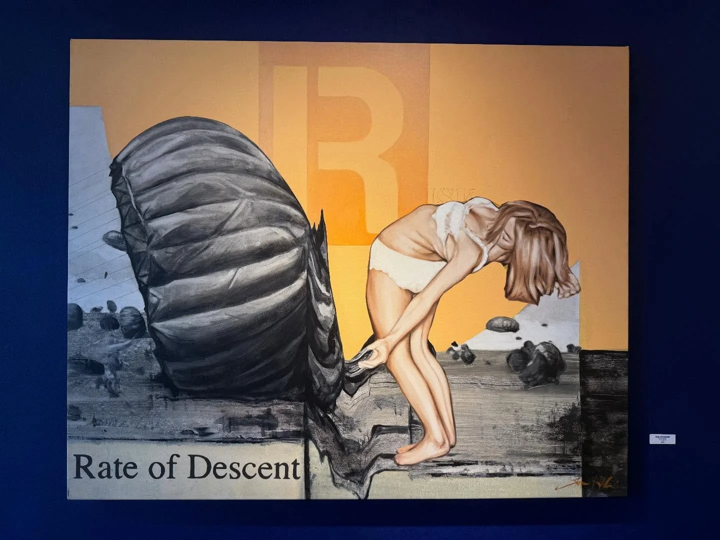 We just received several exciting new pieces from @shaundrichards 

This is one of my favorites:
Rate Of Descent, oil on canvas, 44x54