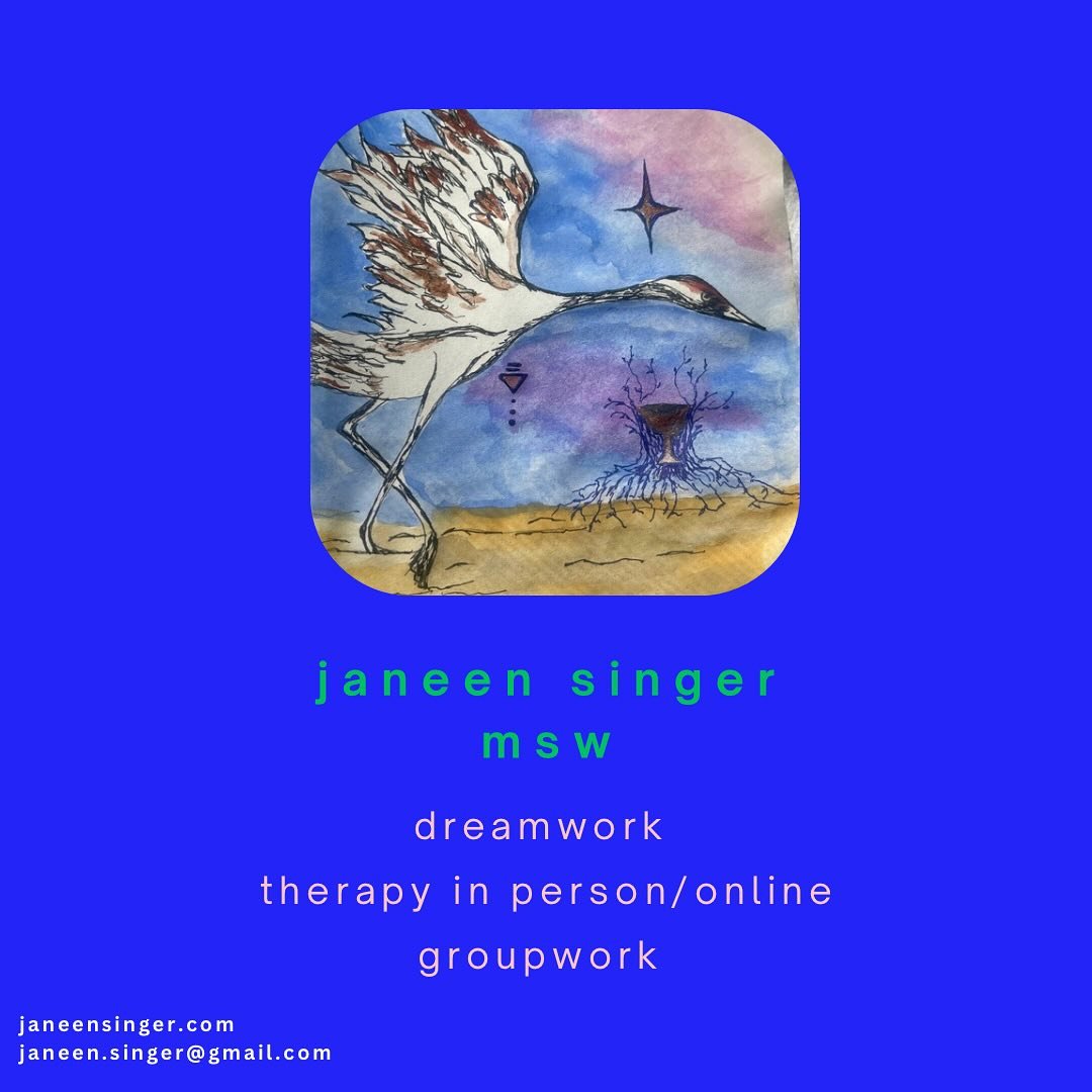 Hiii, an updated bio here with an evolving share in my choice to work outside of the healthcare system. Thanks for reading! &amp; my pronouns are she/they 🌀🫶🏻🌀 

Janeen (she/they) is a queer therapist and artist making home beside a river on Tewa