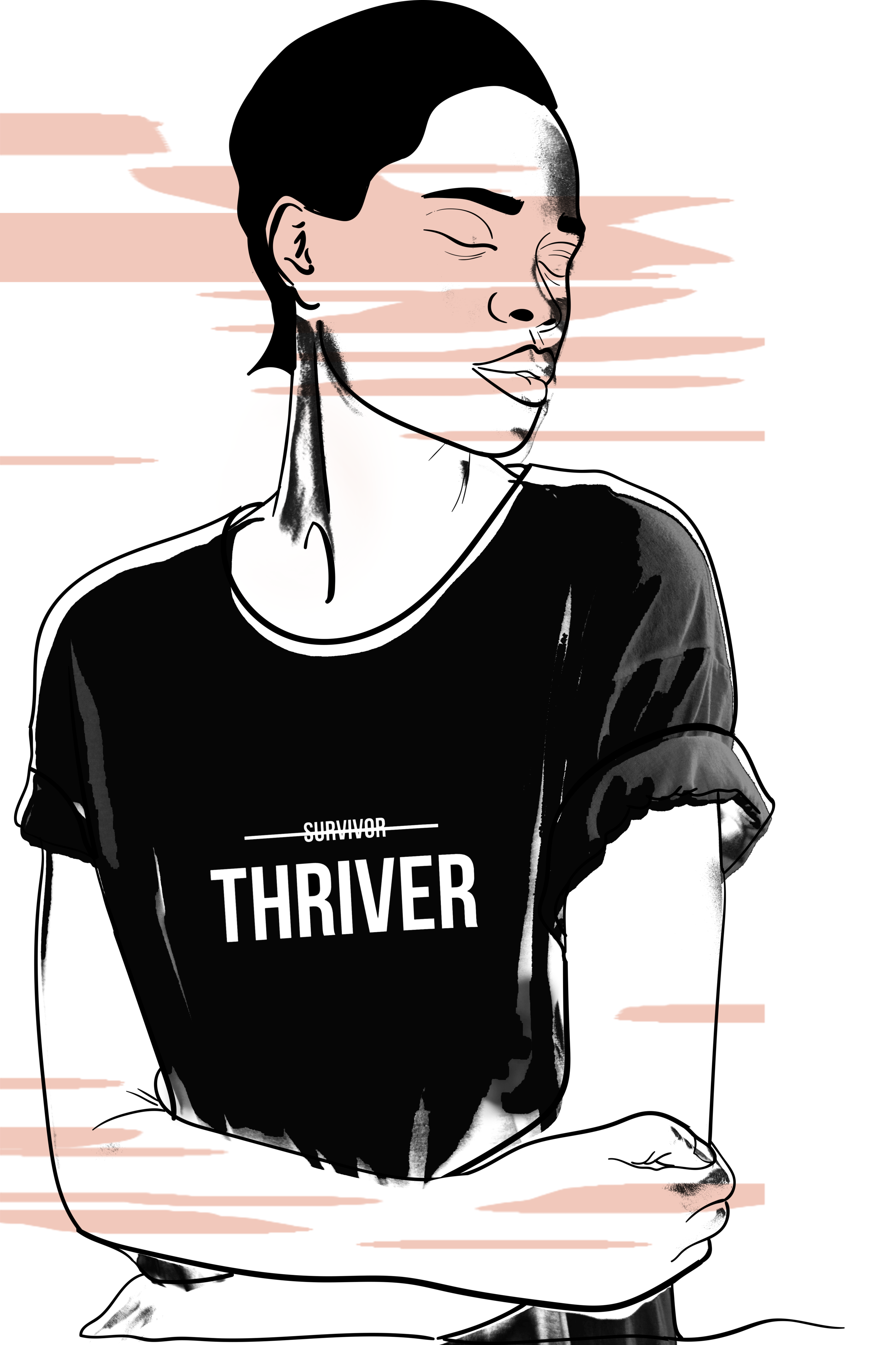 Black or Gray Relaxed Fit Unisex Thriver's Tee