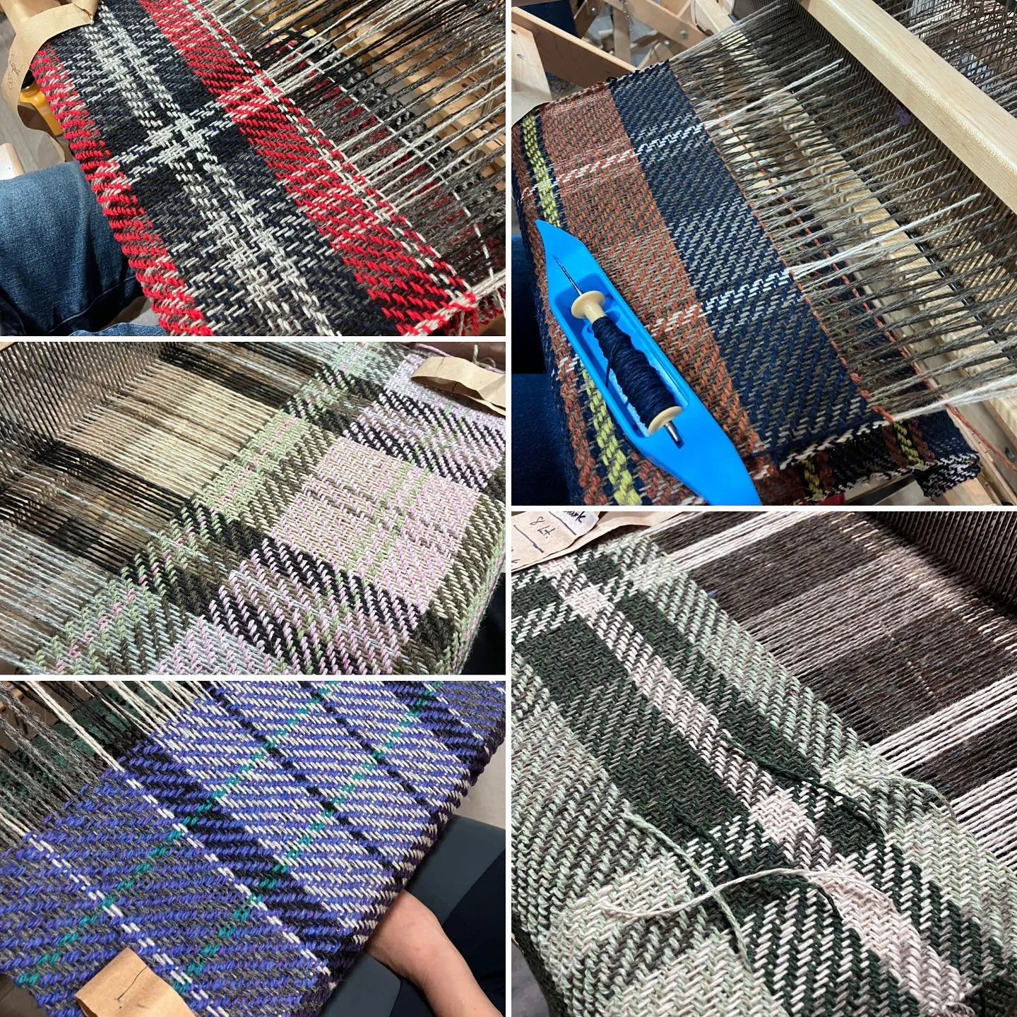 Our last day of Tartan Shawl weaving at @eweknitto until the fall when we&rsquo;ll offer another round of classes. 
Students had a choice of weaving the following Canadian 🇨🇦 Tartans: Maple Leaf (Canadian), North West Territories, Ontario, Qu&egrav