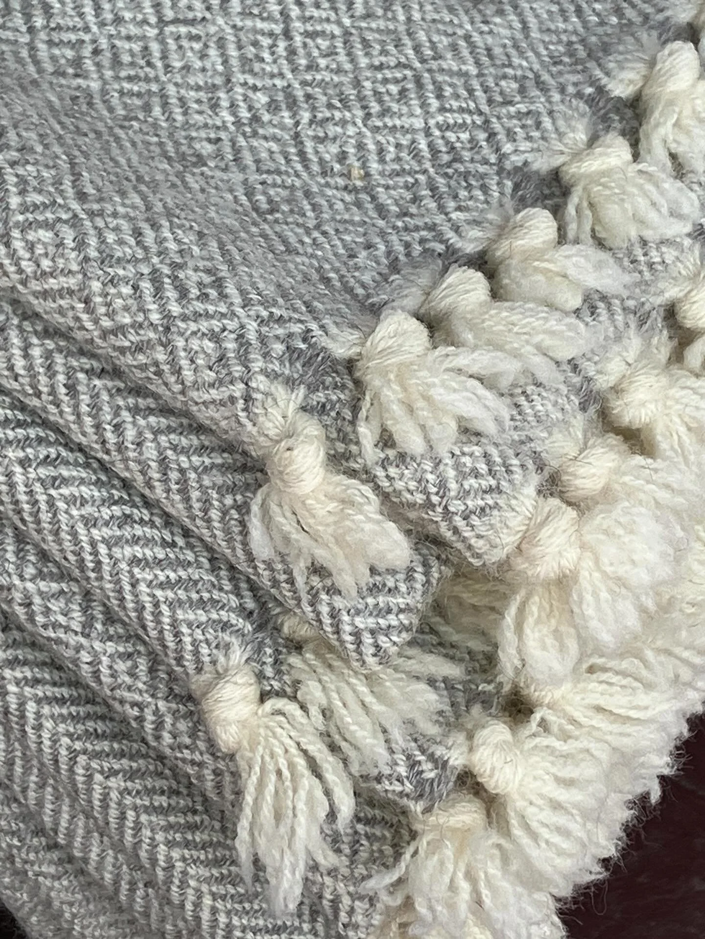 Cotswold wool blanket throws in the Meadow Pattern

This gorgeous undyed wool comes from @tamarack_farms an Animal Welfare approved farm in Northumberland County, Ontario.
Tamarack Farms commitment to the environment includes reserving 65% of the 390