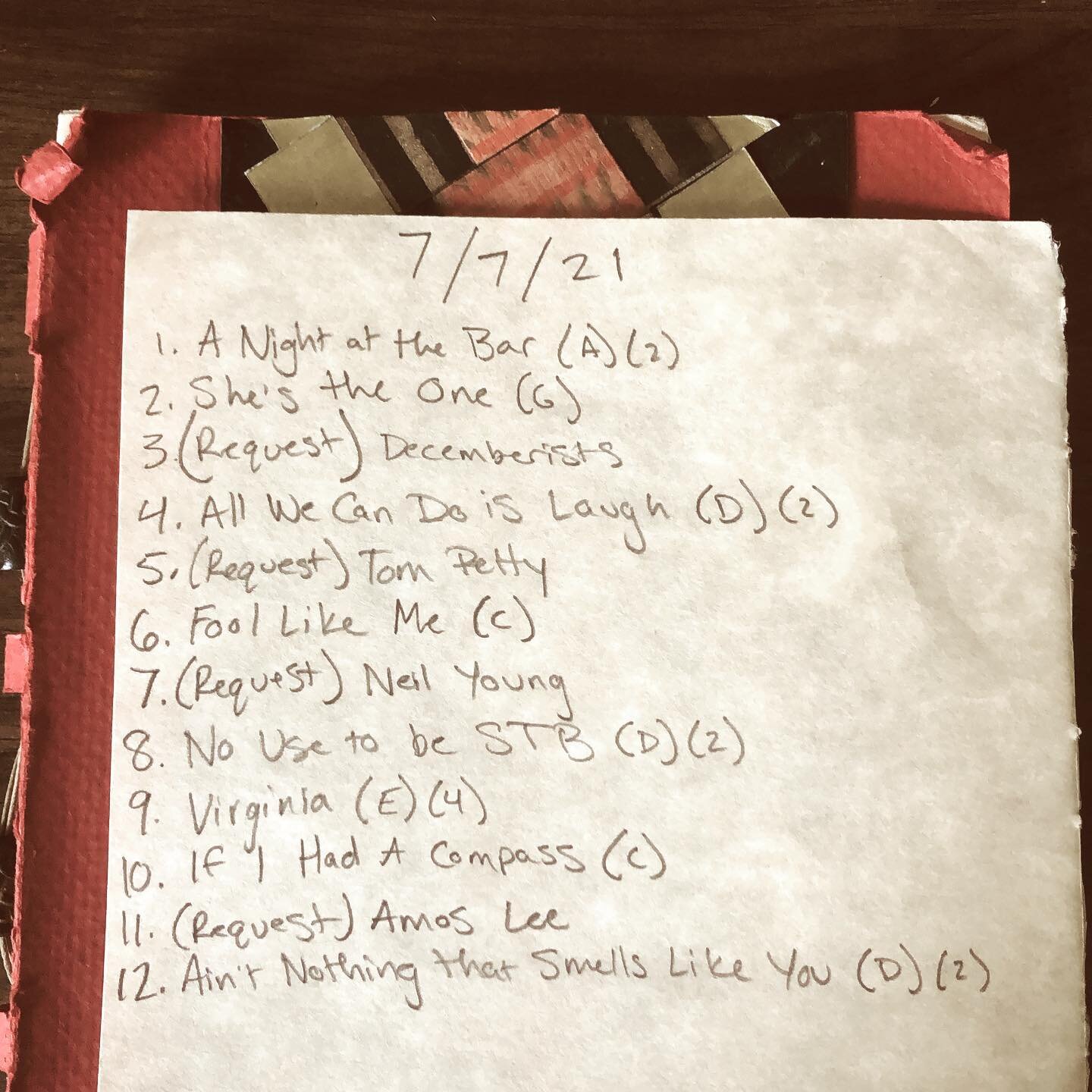 I&rsquo;ve never stuck to a set list (which is especially hard to do when you take live requests), but here it is for tonight&rsquo;s LIVE FACEBOOK SHOW.

If you&rsquo;d like to catch the show, search listentojacobmorse on Facebook. 

Starts at 7pm P