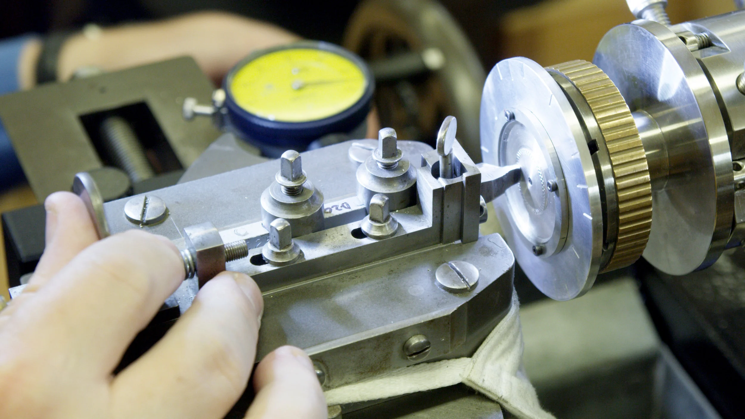 Roland begins engraving a blank Argentium Silver watch dial.