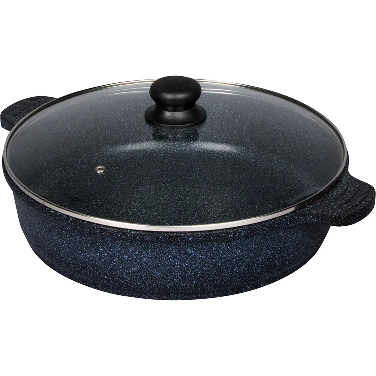 Marble Coating Cast Aluminum Deep Pan 