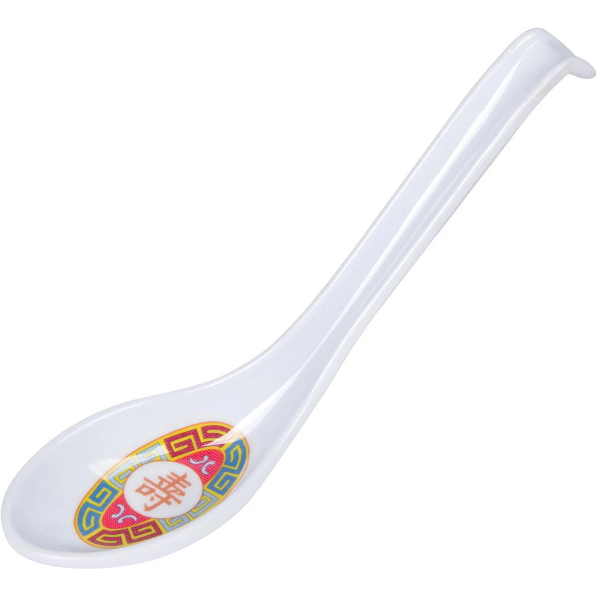 Melamine- Soup Spoon W/Hook_ Traditional Oriental Design 