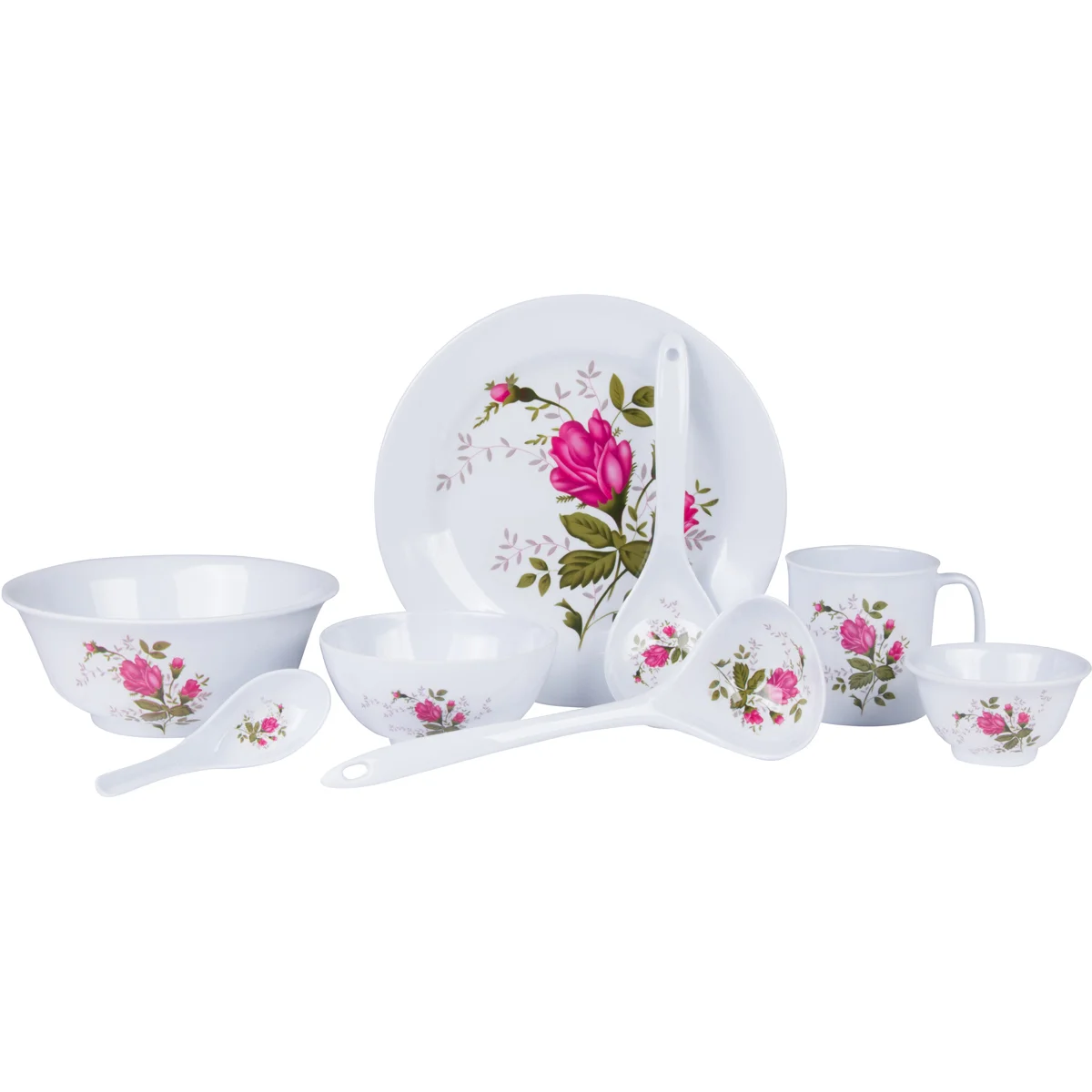 Melamine-Full Set_Elegant Rose Design