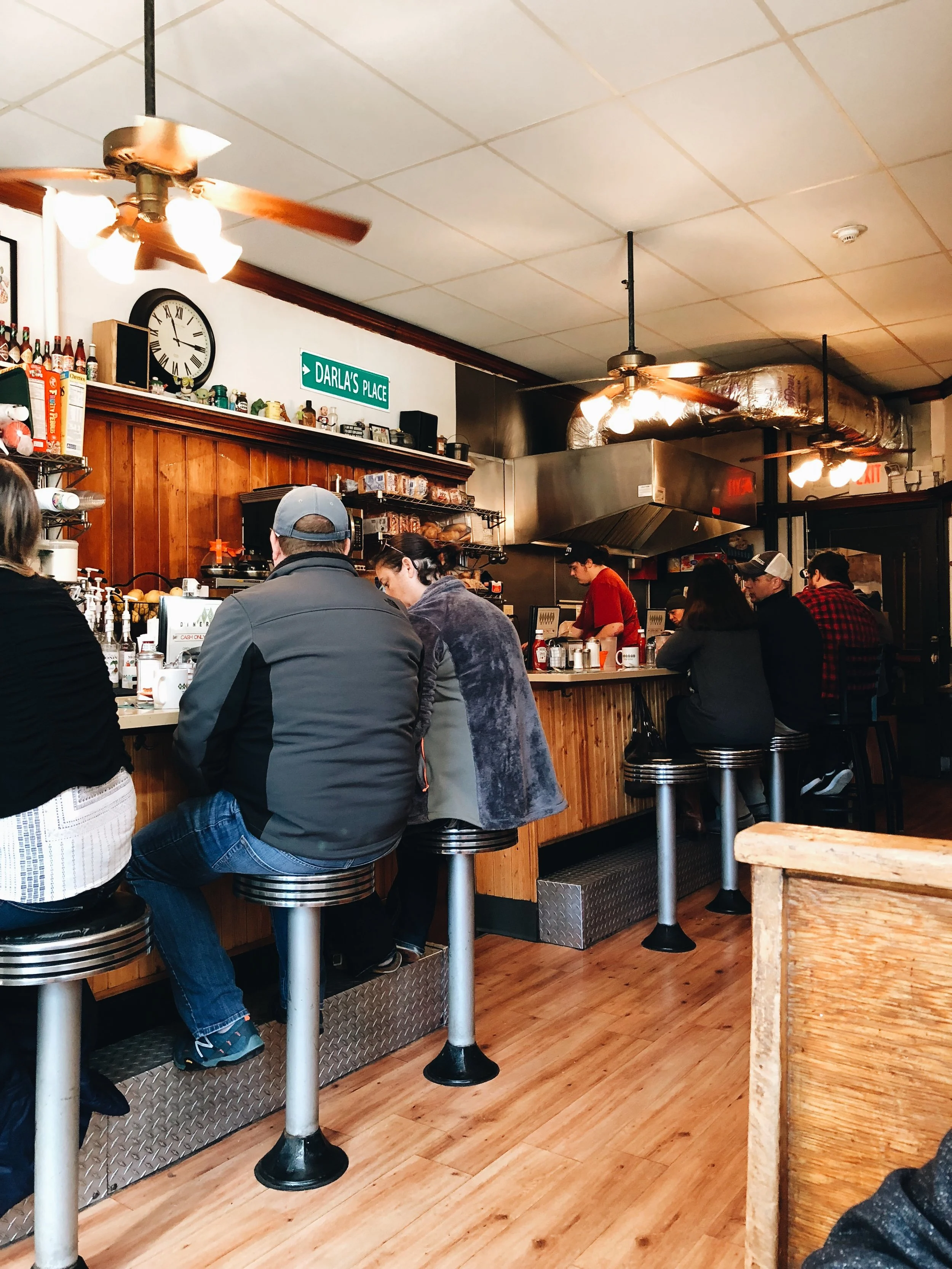 View of the bar at Marcy’s Diner