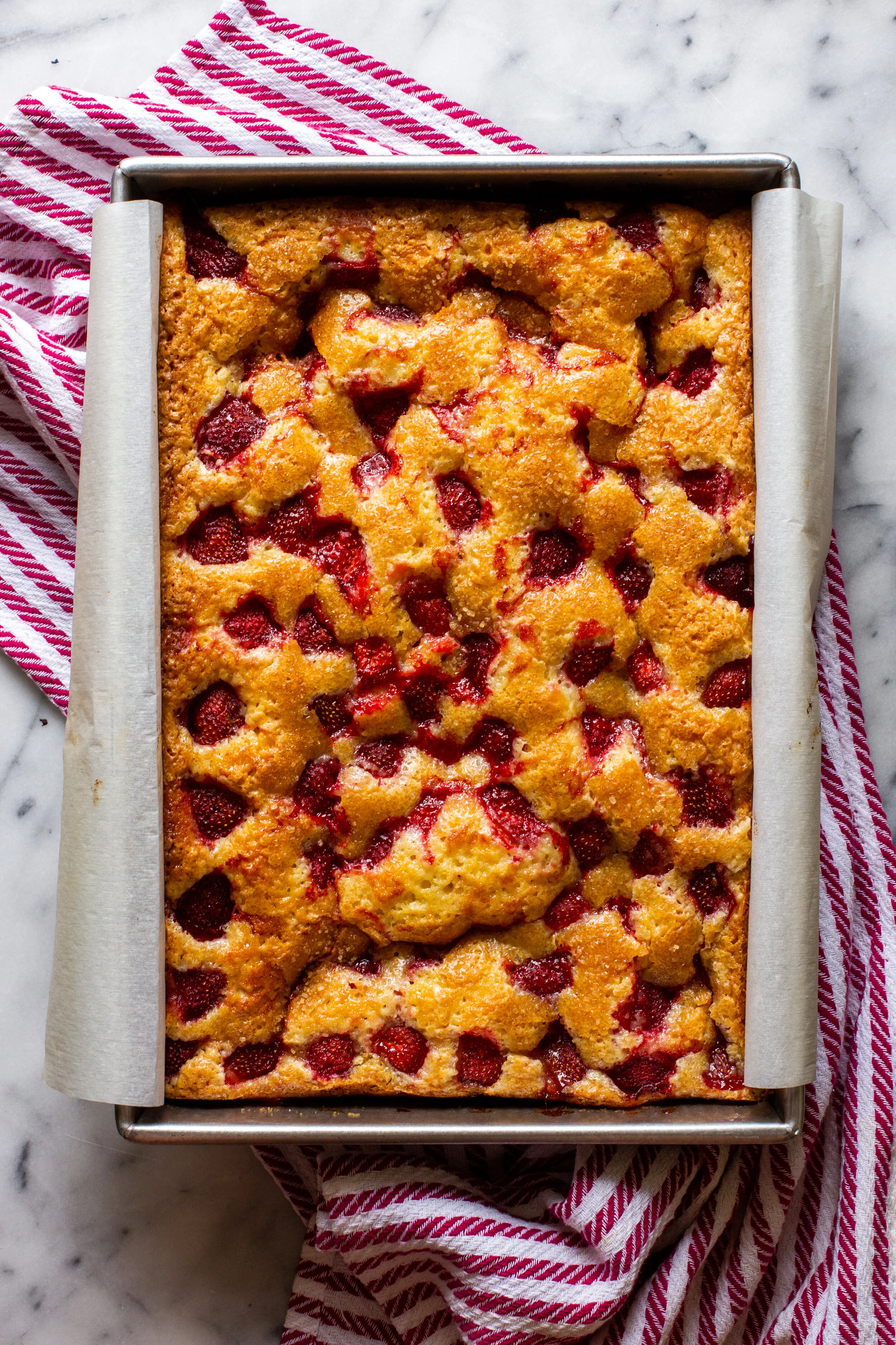 STRAWBERRY BUTTERMILK SHEET CAKE — The Vivid Kitchen