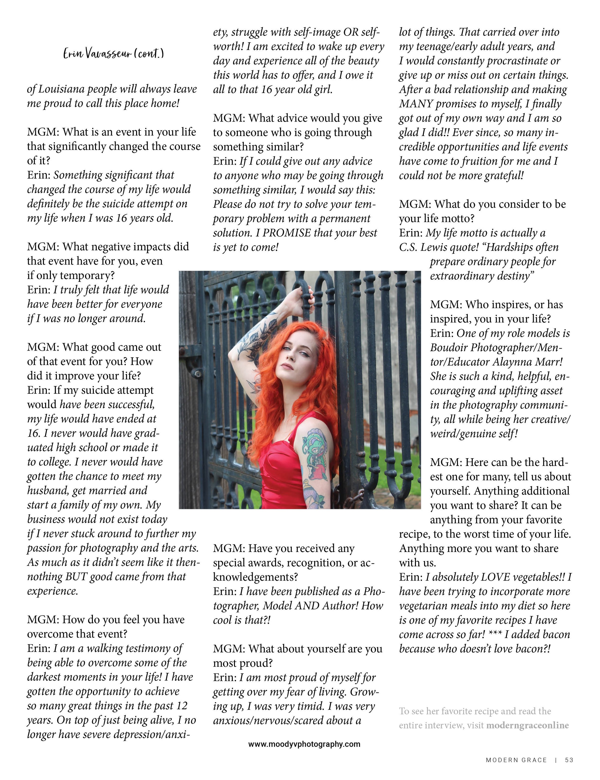 Erin Vavasseur Inspirational Women MODERN GRACE Magazine erin-vavasseur-inspirational-women-modern-grace-magazine