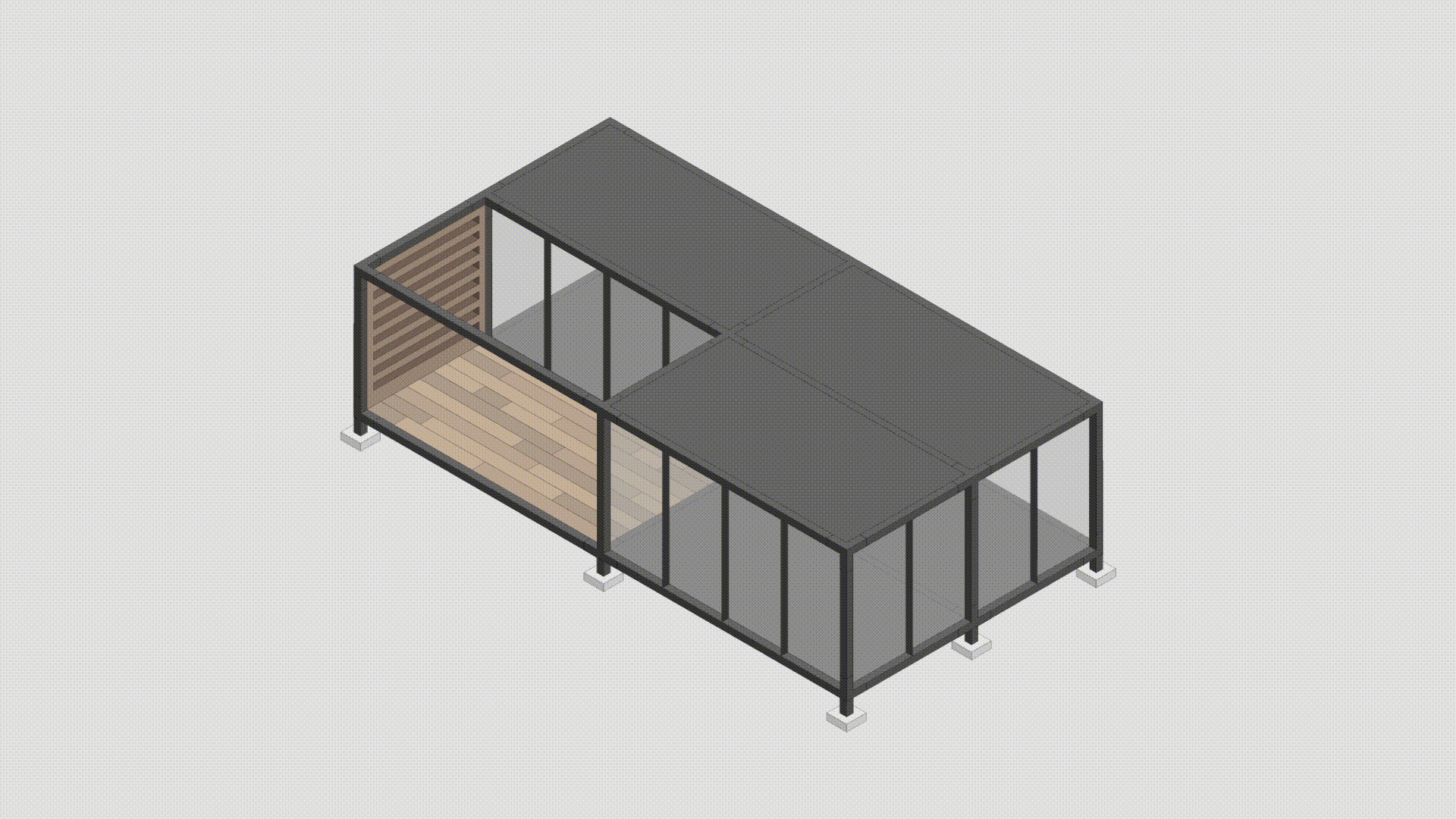 Stilt foundation allows minimal footprint, and the modular design allows full creativity