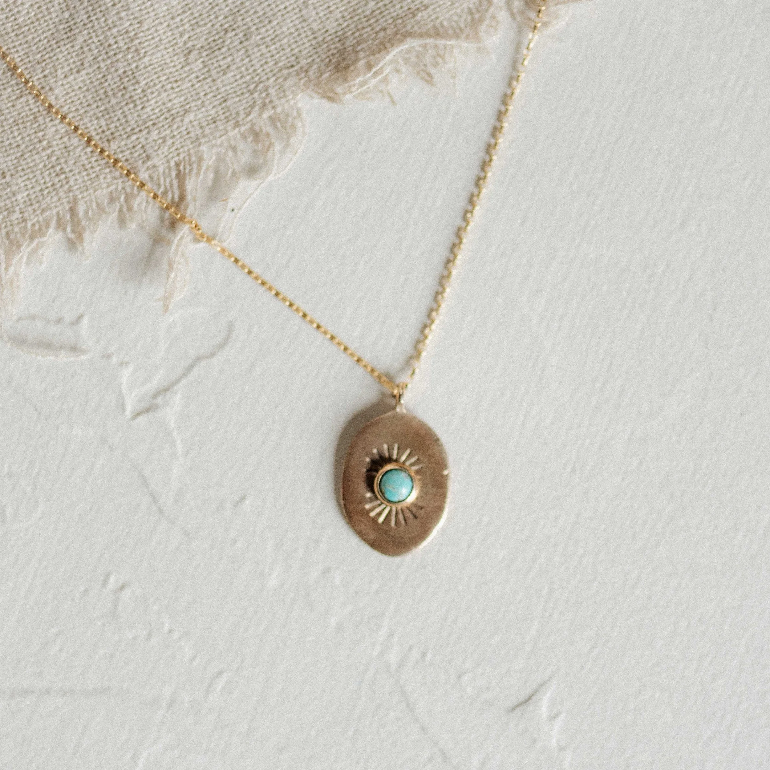 RAE NECKLACE // TURQUOISE // DEMI-FINE GOLD