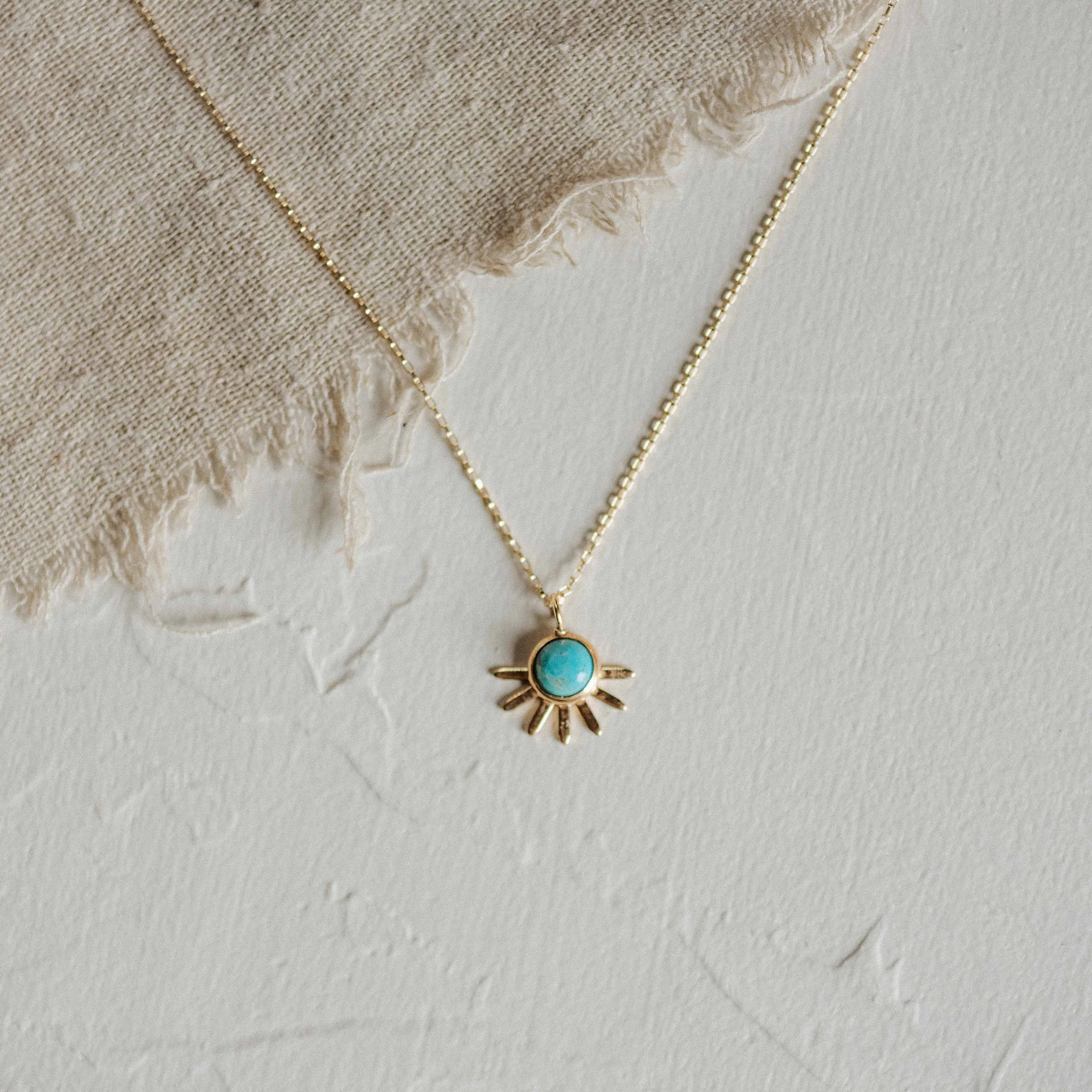 SOL NECKLACE // TURQUOISE // DEMI-FINE GOLD