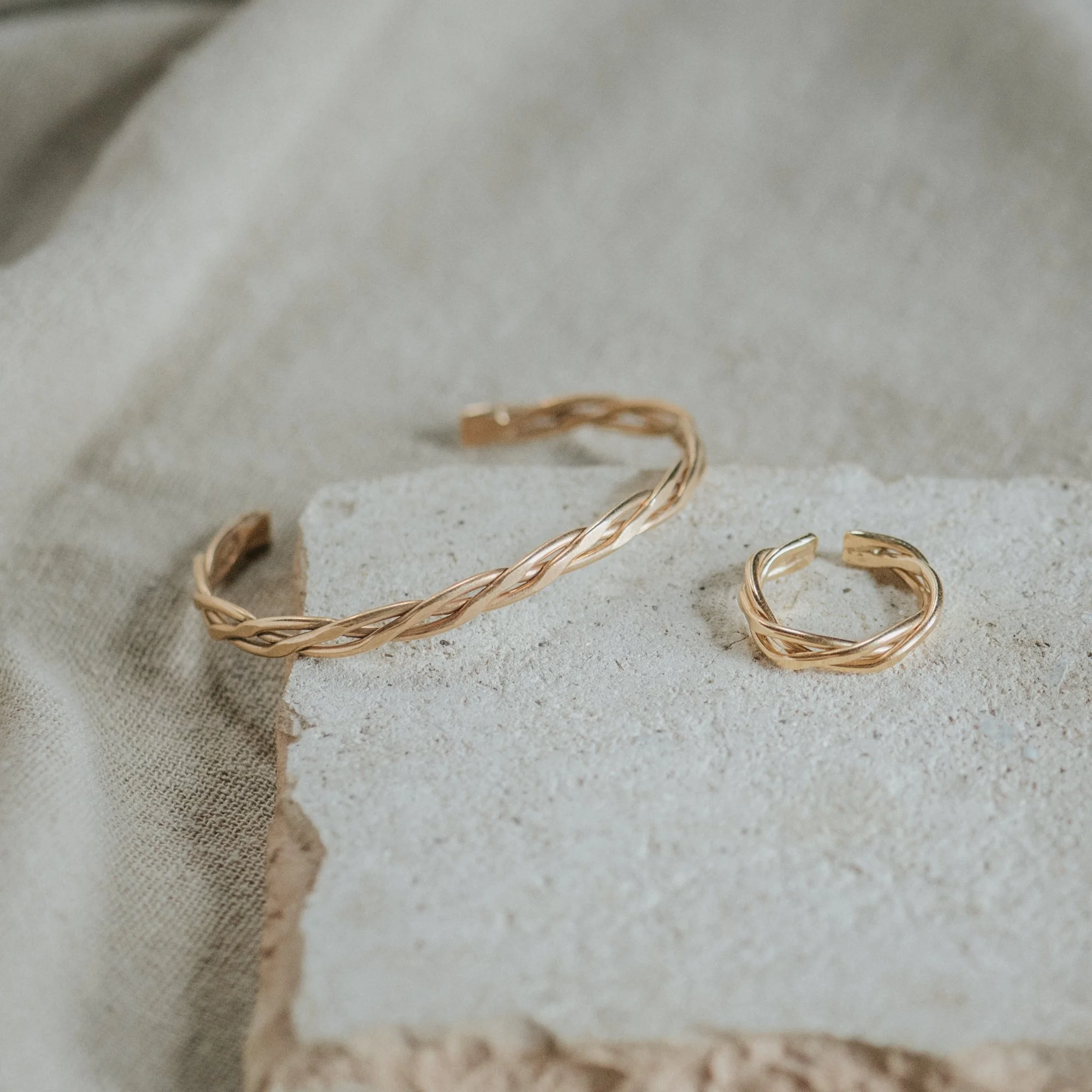COMMONFORM_Statement bracelet cuff ring gold woven braided-180.jpg